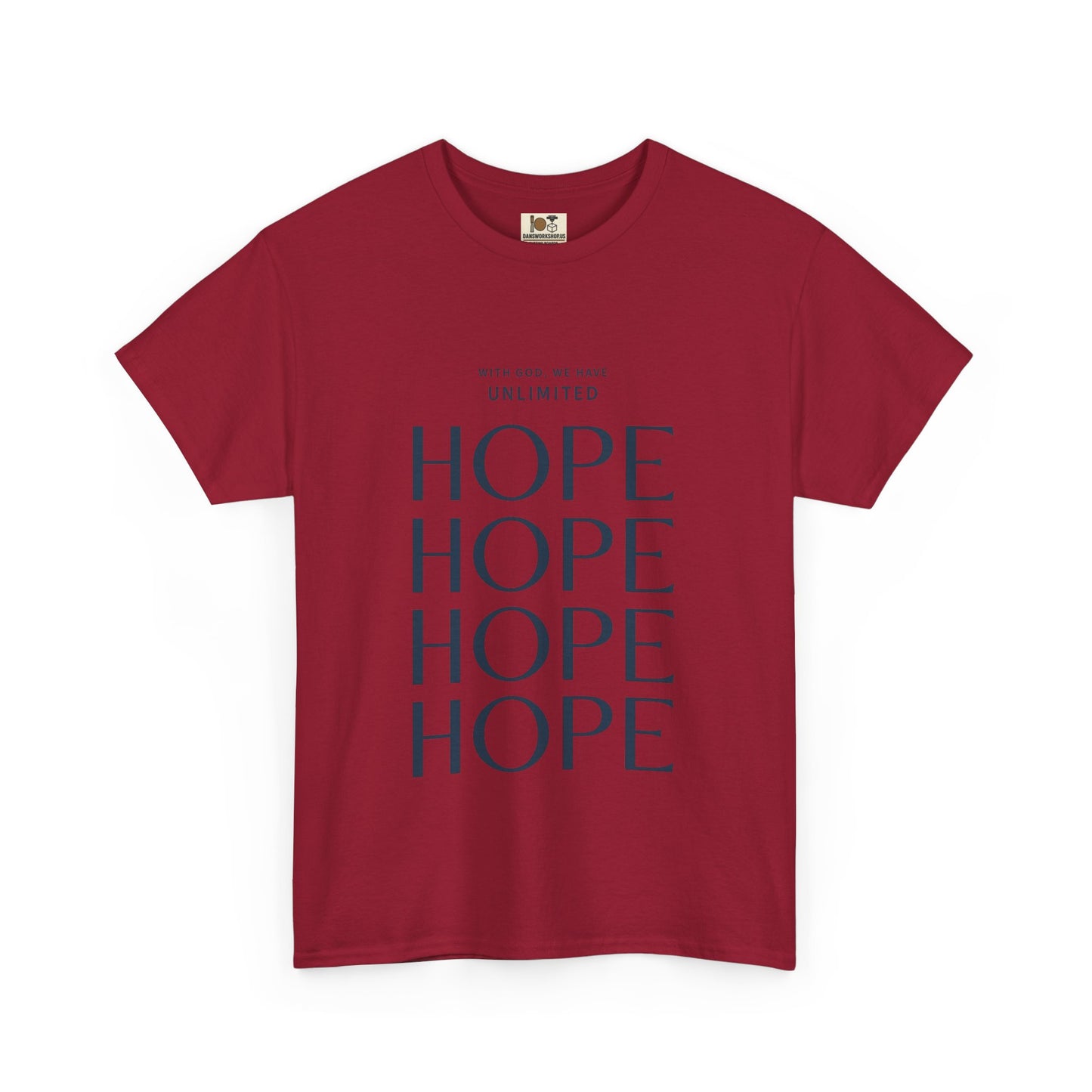 Unisex Heavy Cotton Tee: 'HOPE' Motivational T-Shirt, Gift for Inspiration, Casual Wear, Fundraiser Apparel, Positive Vibes