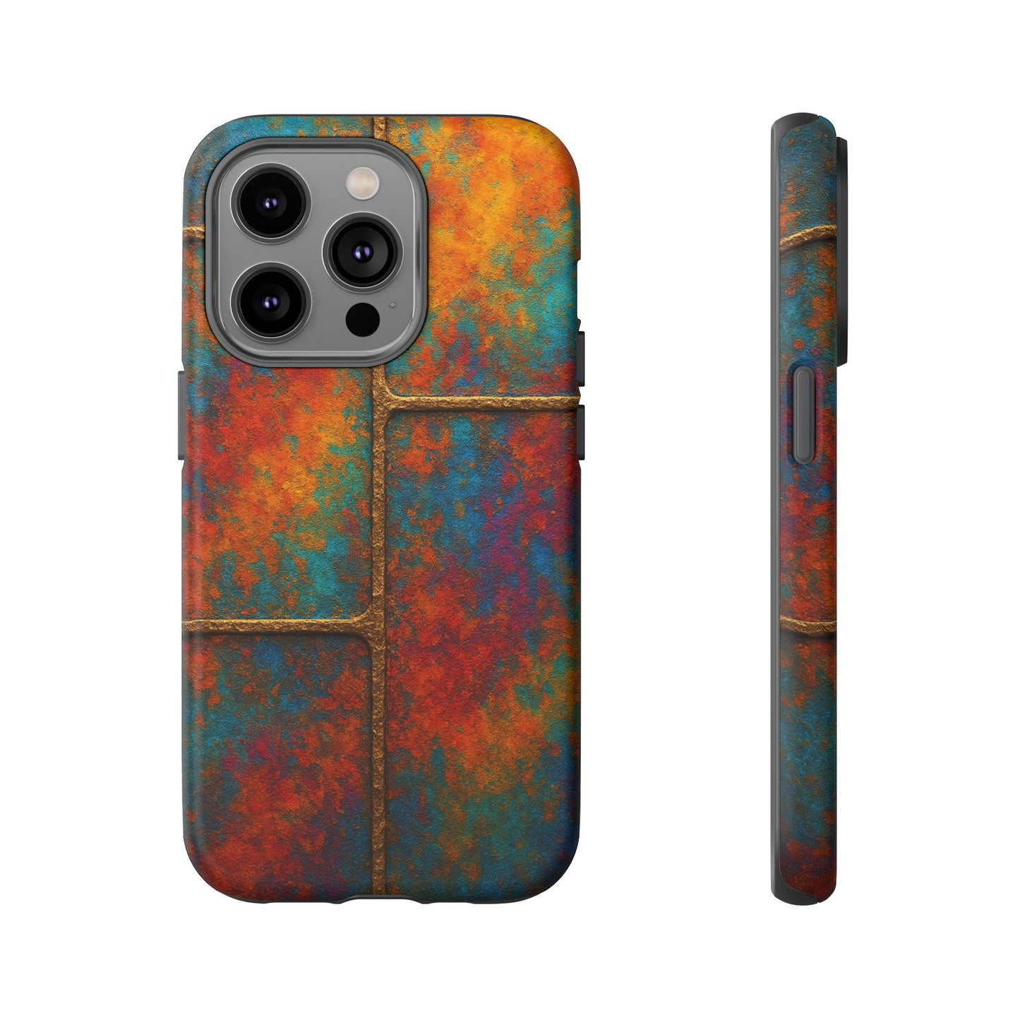 Colorful Textured Phone Case, Vibrant iPhone Cover, Tough Protective Shell, Unique Mobile Accessory, Artisan Phone Protection