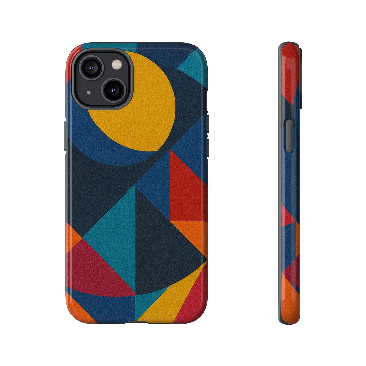 Vibrant Phone Case, Colorful Phone Cover, Geometric Design, Artistic Gift, Trendy Accessory, Vibrant Colors, Unique Design