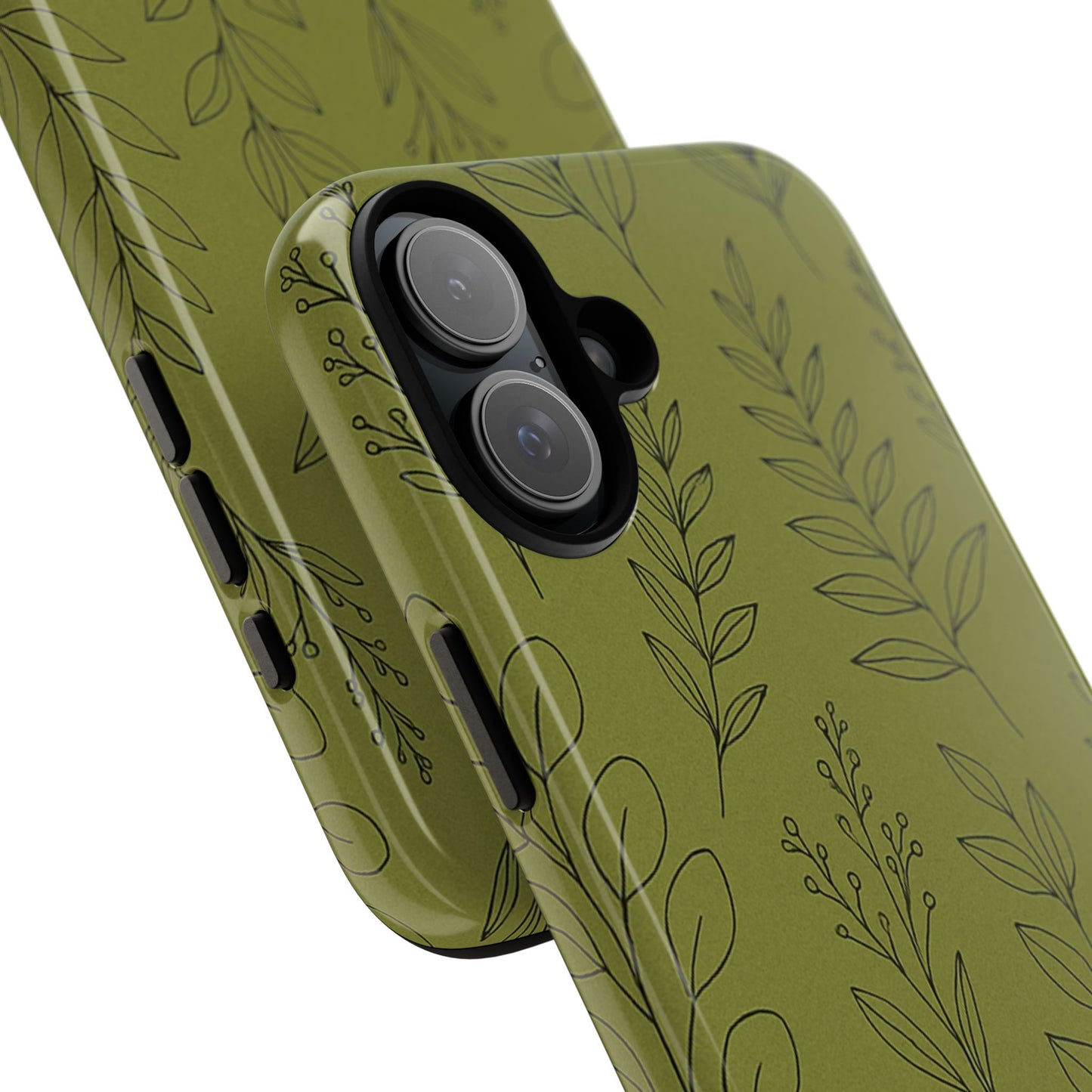 Stylish Phone Case, Botanical Design, Tough Phone Cover, Green Floral Case, Nature Inspired Gift, Eco-Friendly Accessory