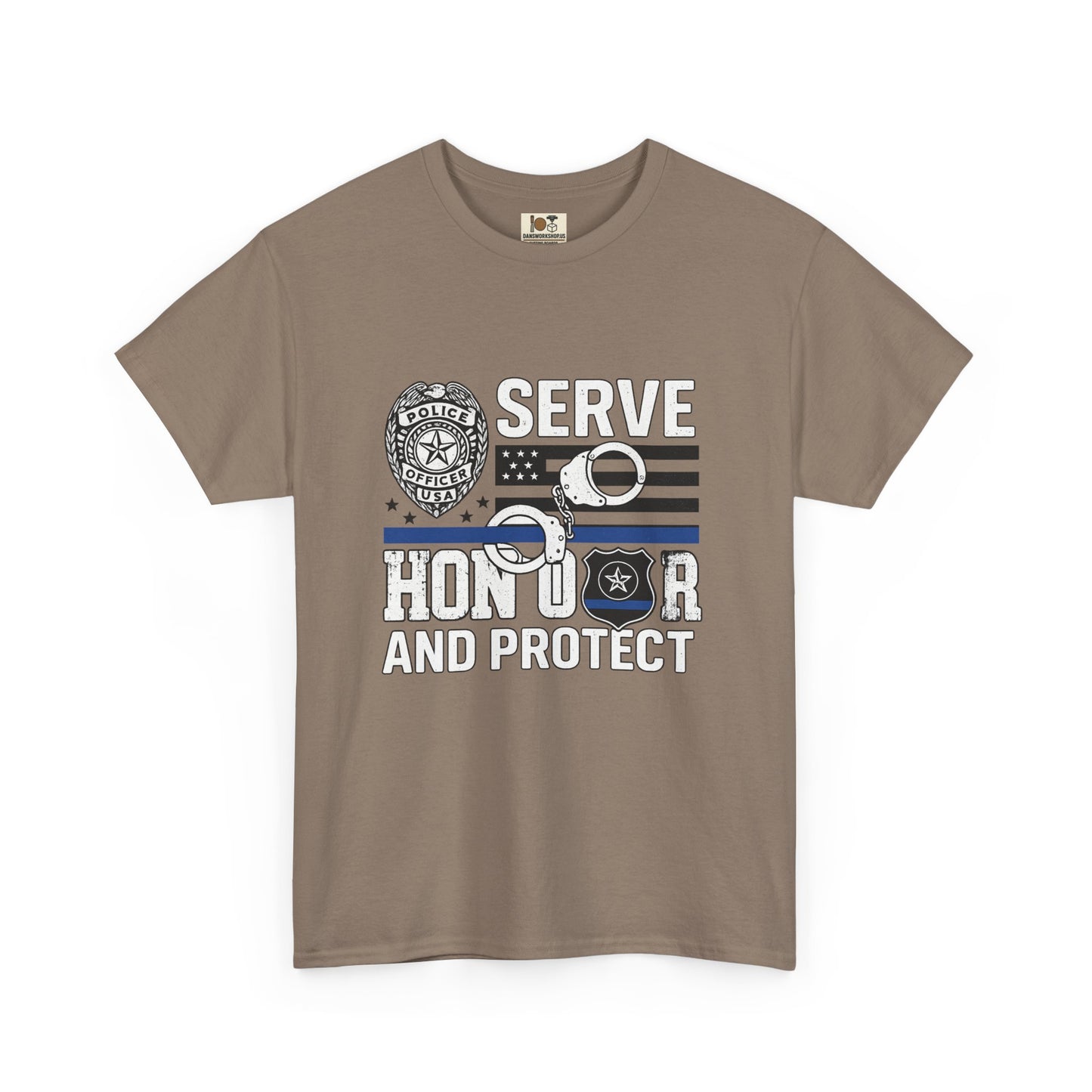 Honor and Protect Tee, Unisex Cotton T-Shirt for Police Support, Serve and Honor Shirt, Gift for Officers, Law Enforcement Apparel