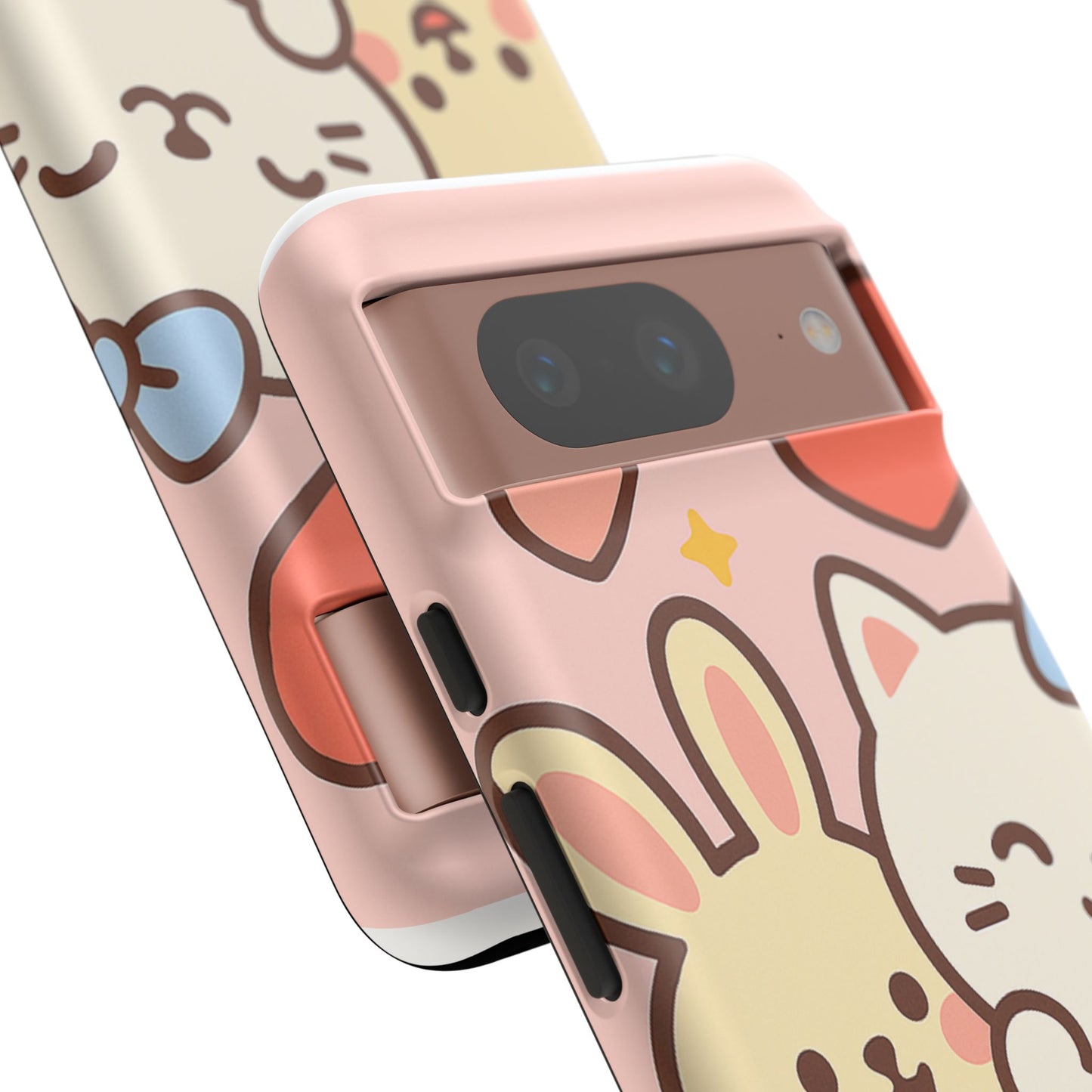 Cute Animal Phone Case -Tough Cases with Bunny and Cat Design, Kawaii Gift for Kids, Birthday, Everyday Use, Phone Accessories, teenage girl