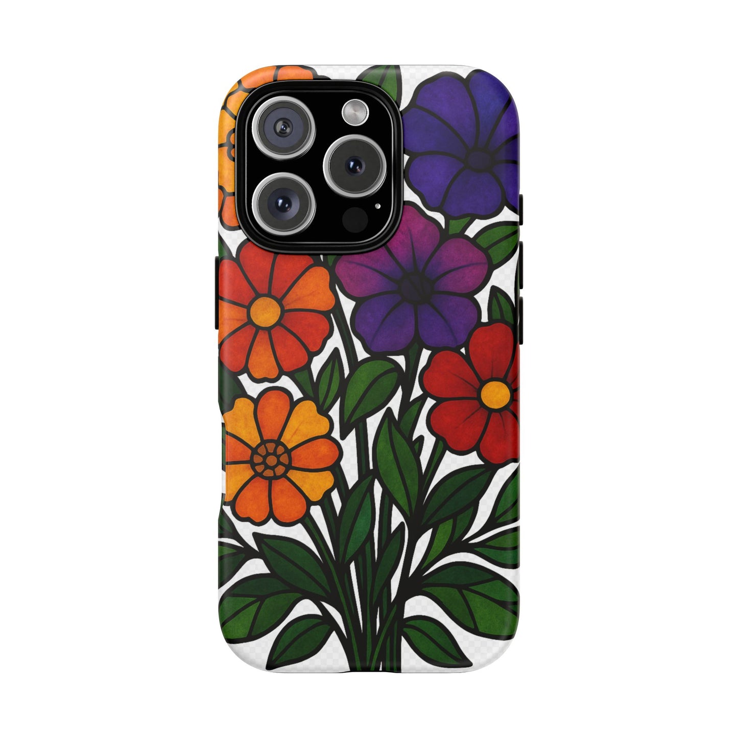 Floral Phone Case, Tough Cases with Colorful Flower Design, Gift for Flower Lovers, Summer Accessories, Trendy Phone Cover
