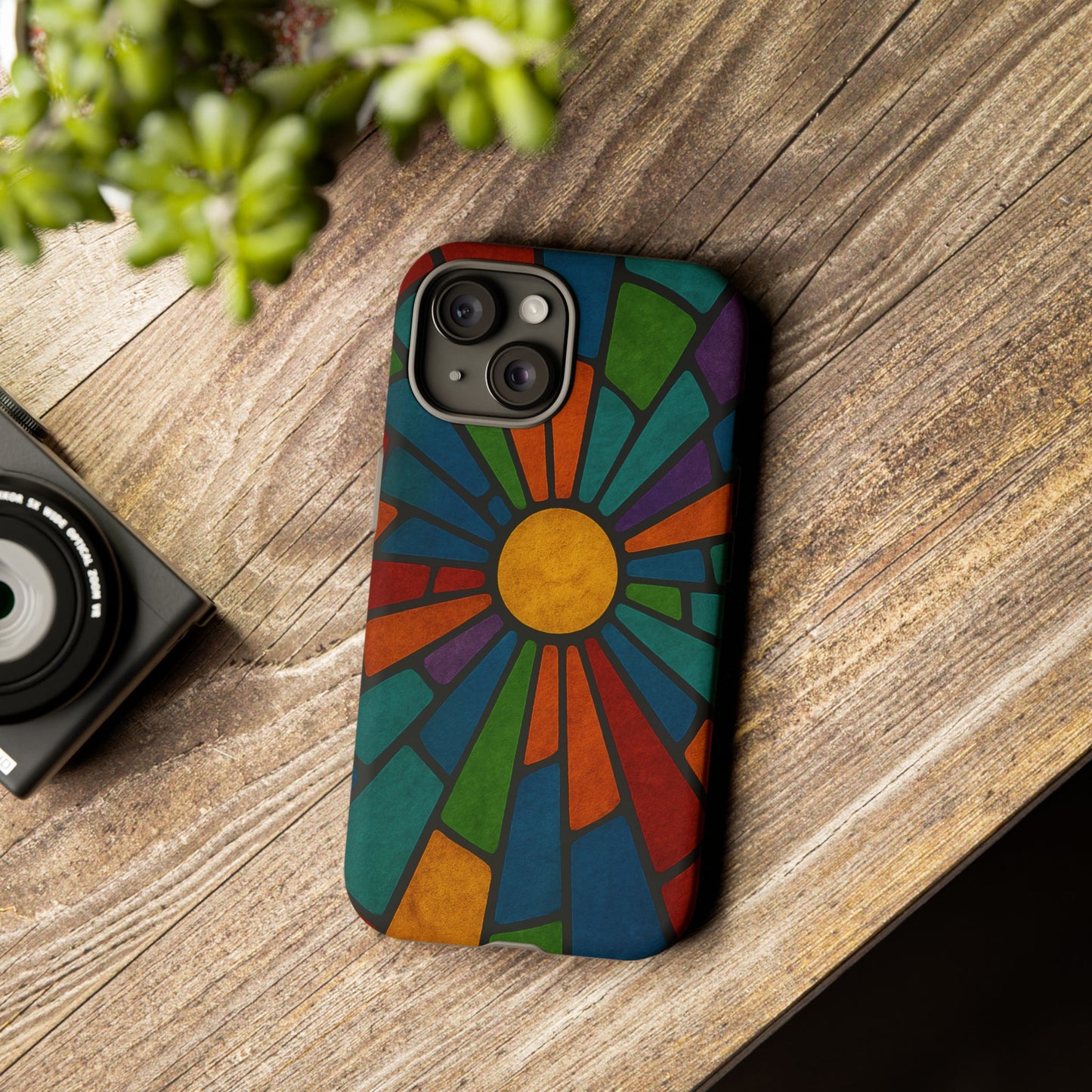 Colorful Stained Glass Phone Case, Tough Cases, Artistic Phone Cover, Vibrant Mobile Accessory, Unique Gift for Art Lovers