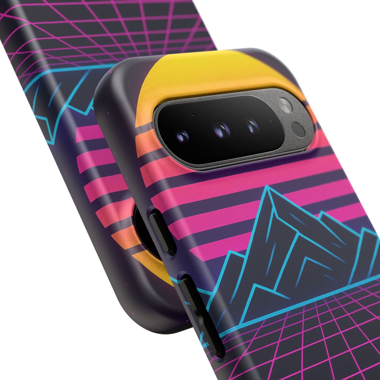 Retro Sunset Phone Case, Vintage Neon Case, 80s Aesthetic Cover, Gift for Tech Lovers, Unique Phone Accessories