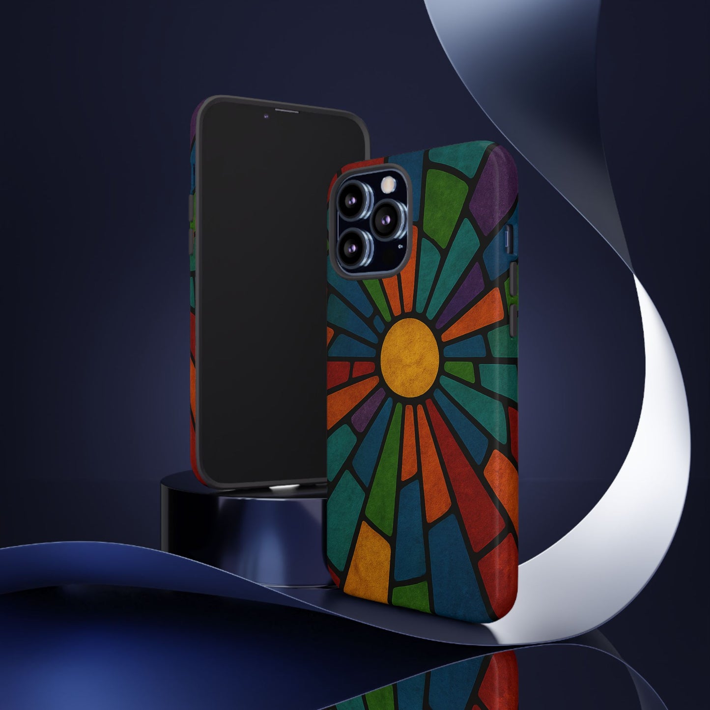 Colorful Stained Glass Phone Case, Tough Cases, Artistic Phone Cover, Vibrant Mobile Accessory, Unique Gift for Art Lovers
