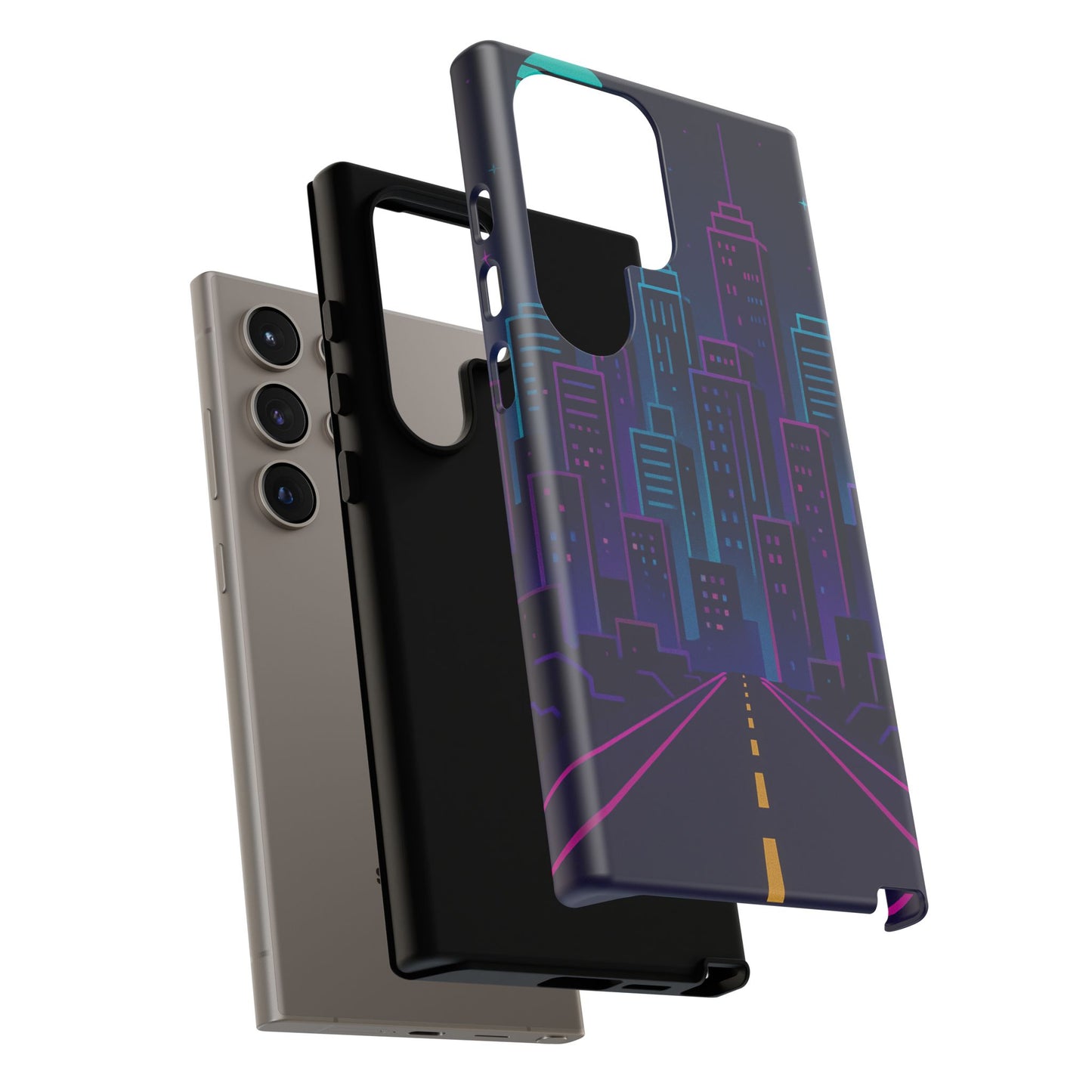 Cityscape Phone Case, Tough Cases, Urban Style, Nighttime Vibe, Phone Cover, Gift for City Lovers, Modern Design