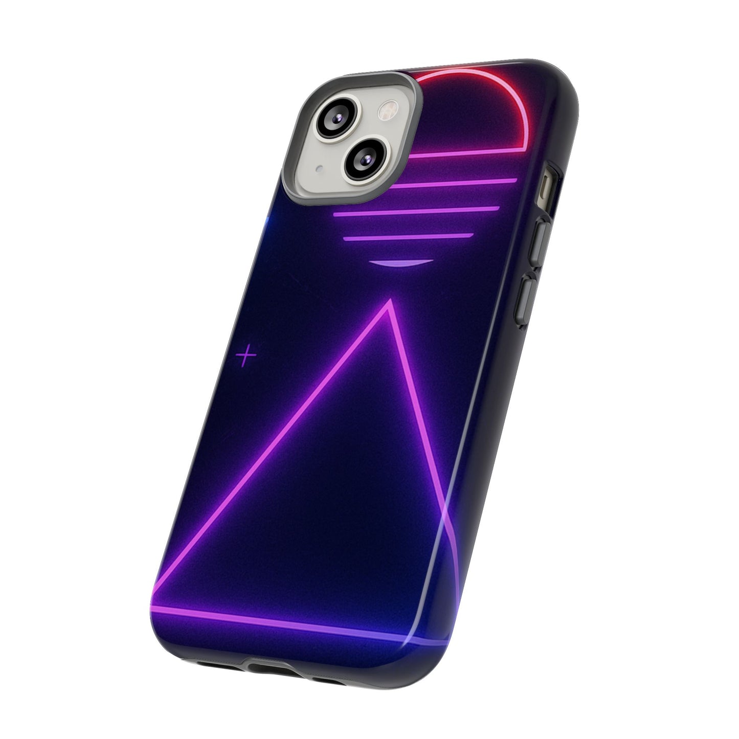 Retro Neon Phone Case, Tough Cases for iPhone, 80s Aesthetic Phone Cover, Abstract Neon Design, Gift for Tech Lovers