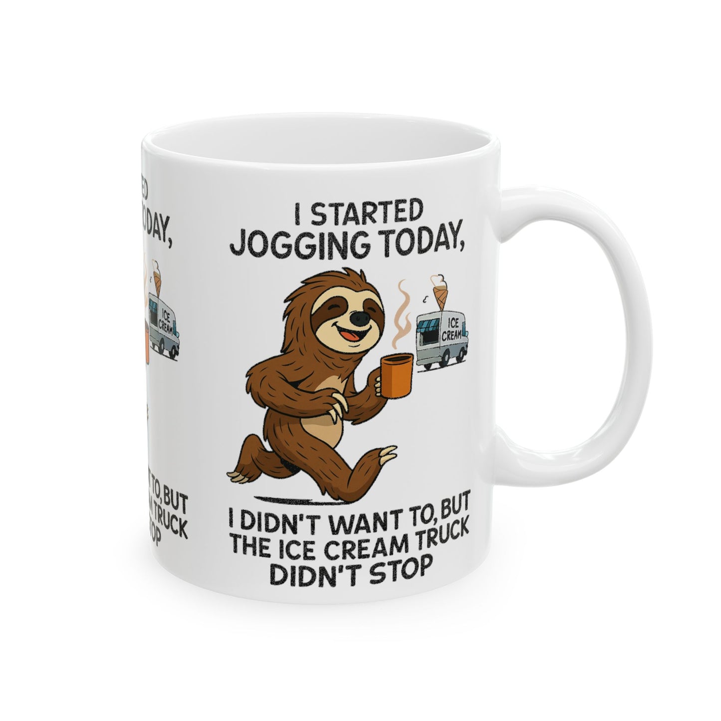 Funny Sloth Coffee Mug | Whimsical Gift for Ice Cream Lovers | Perfect Birthday, Housewarming, or Holiday Present
