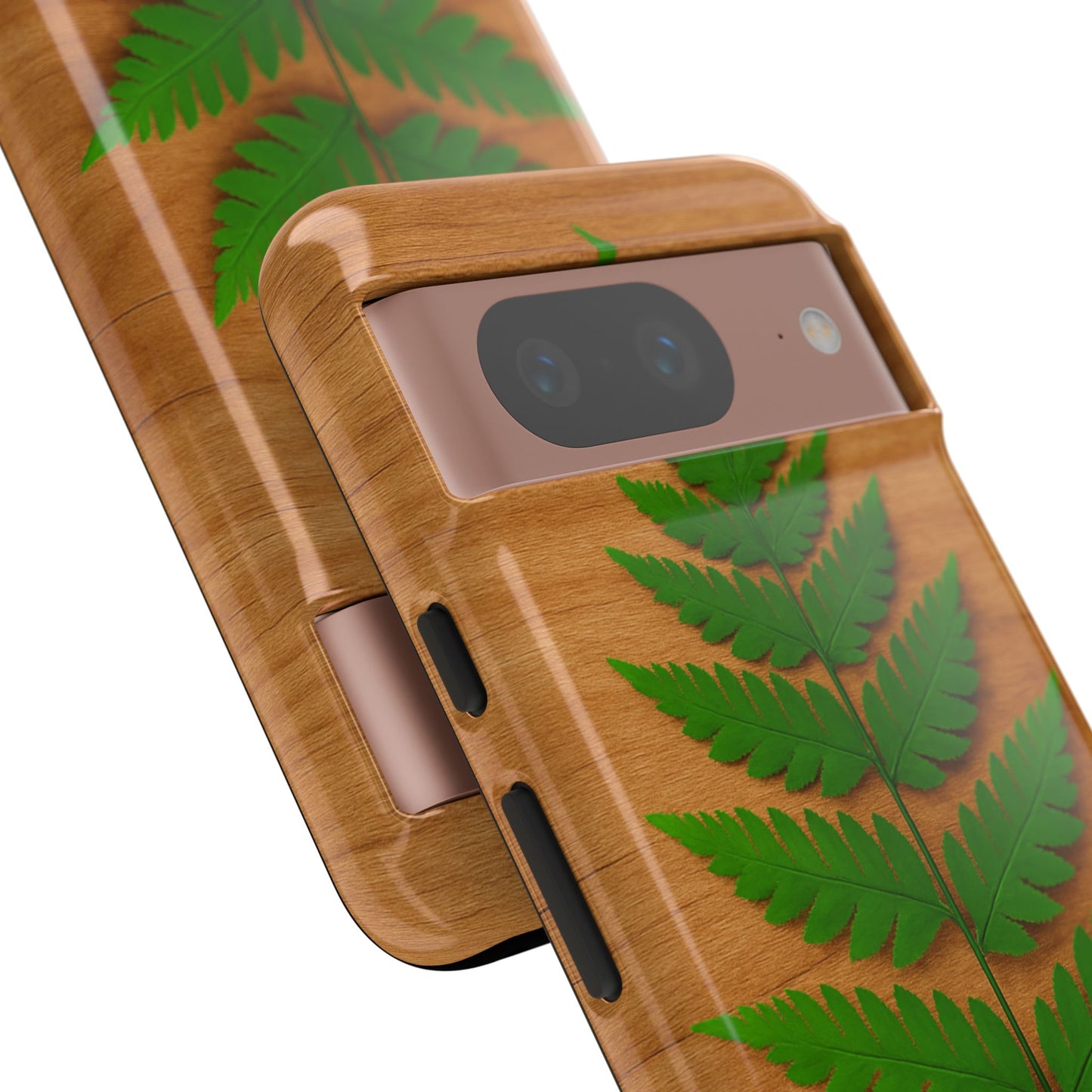 Wooden Fern Phone Case - Eco-Friendly Tough Cases for Nature Lovers, Unique Gift, Customizable Design, Nature-Themed Accessories