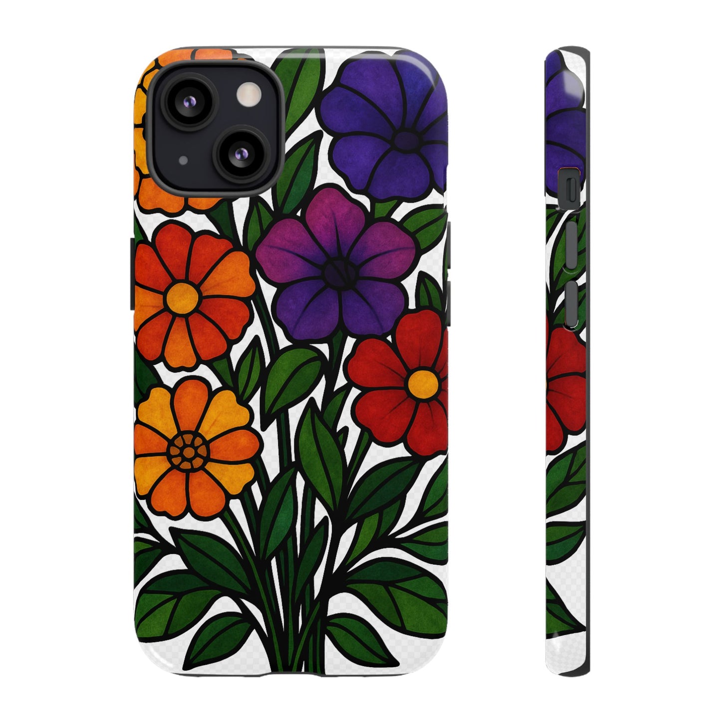 Floral Phone Case, Tough Cases with Colorful Flower Design, Gift for Flower Lovers, Summer Accessories, Trendy Phone Cover