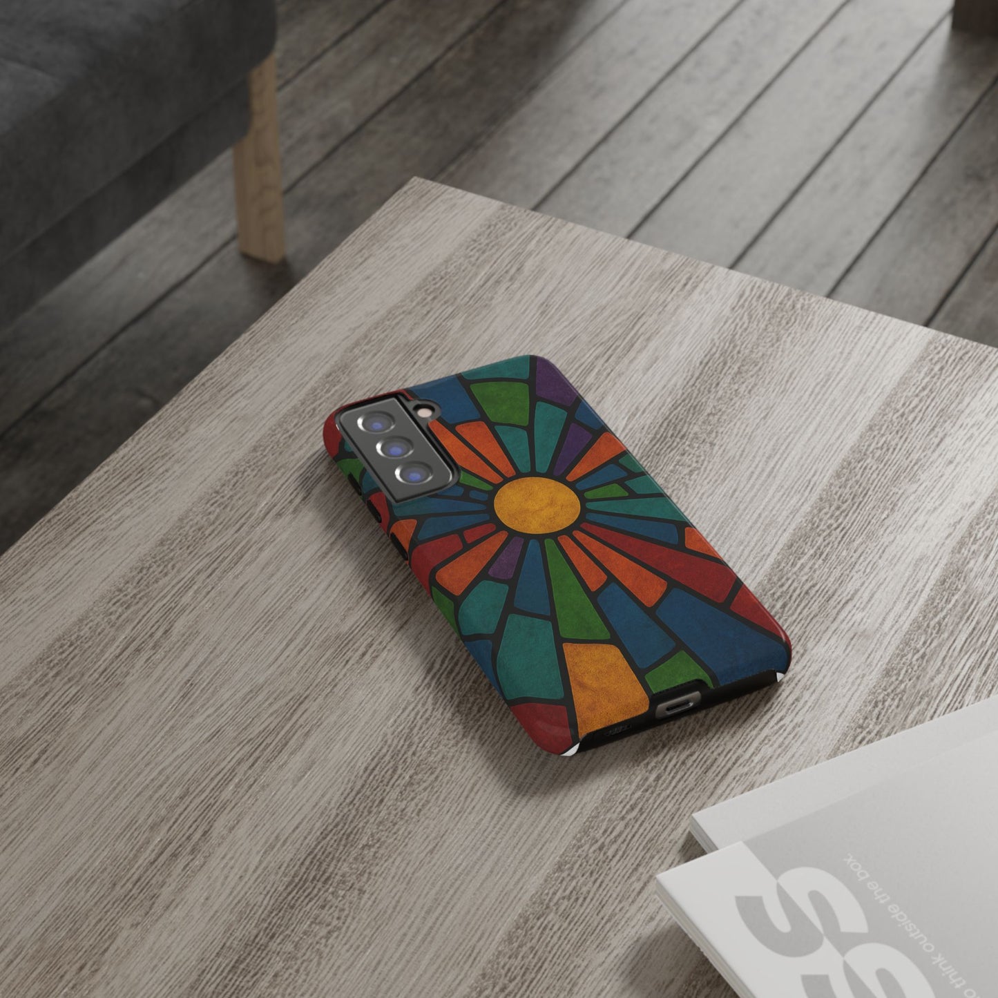 Colorful Stained Glass Phone Case, Tough Cases, Artistic Phone Cover, Vibrant Mobile Accessory, Unique Gift for Art Lovers