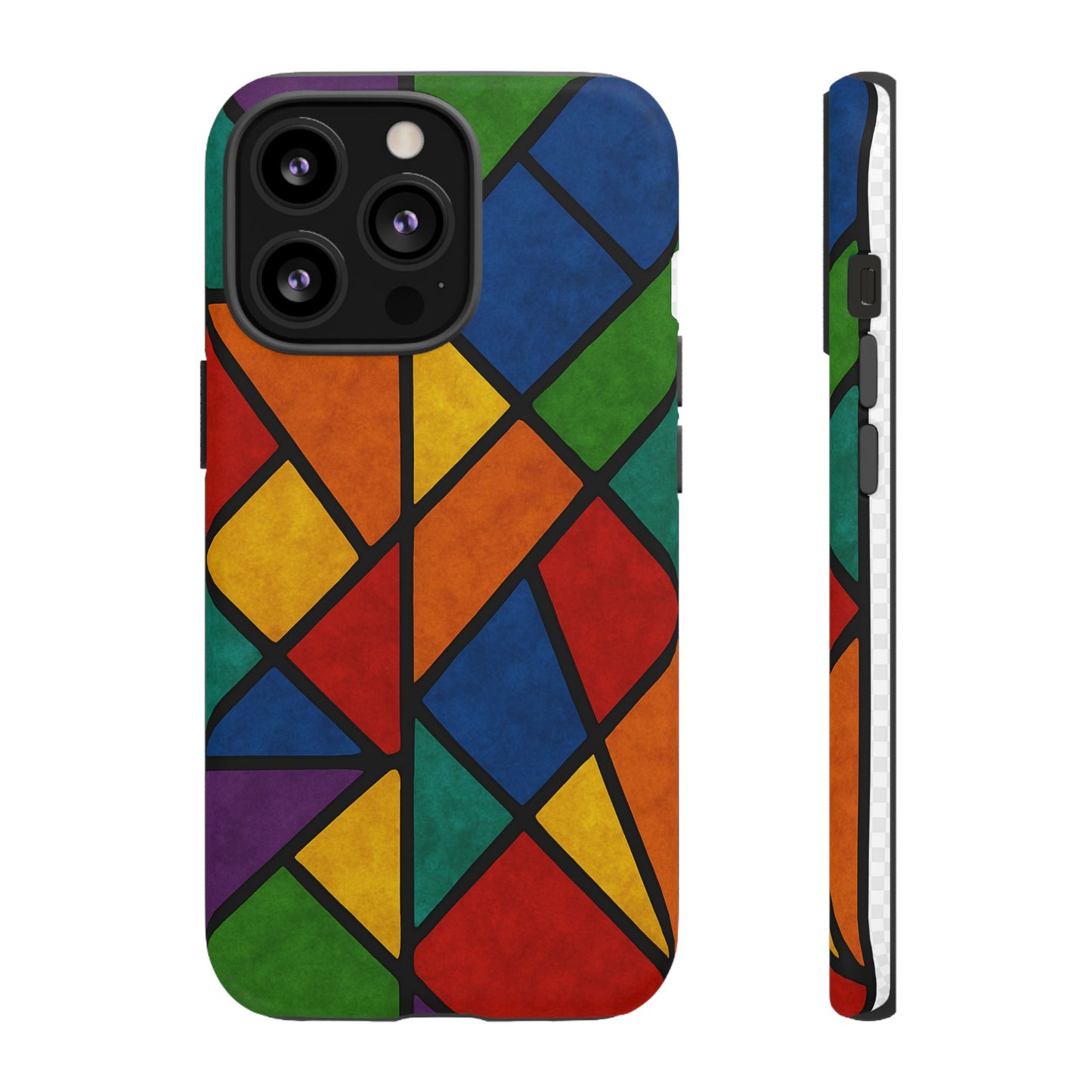 Colorful Phone Case, Stained Glass Pattern, Artistic Phone Cover, Unique Smartphone Protection, Vibrant Gift for All Occasions