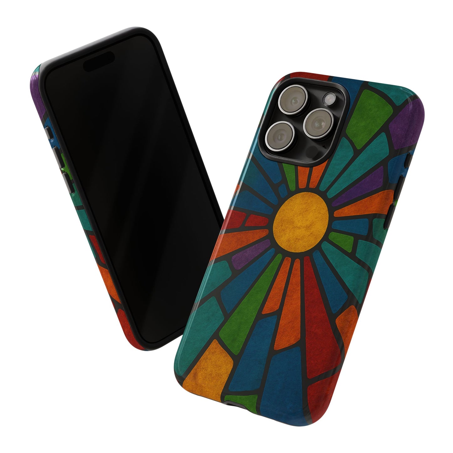 Colorful Stained Glass Phone Case, Tough Cases, Artistic Phone Cover, Vibrant Mobile Accessory, Unique Gift for Art Lovers