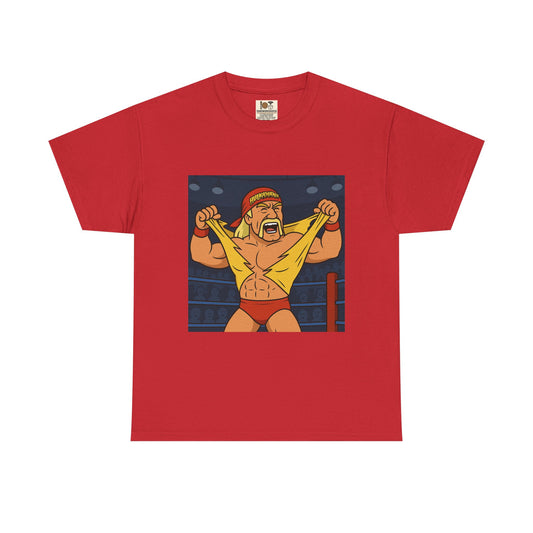 Vintage Wrestling Tee, Unisex Heavy Cotton Tee, Retro Graphic T-Shirt, Gift for Fans, Casual Wear for Events, hulk hogan