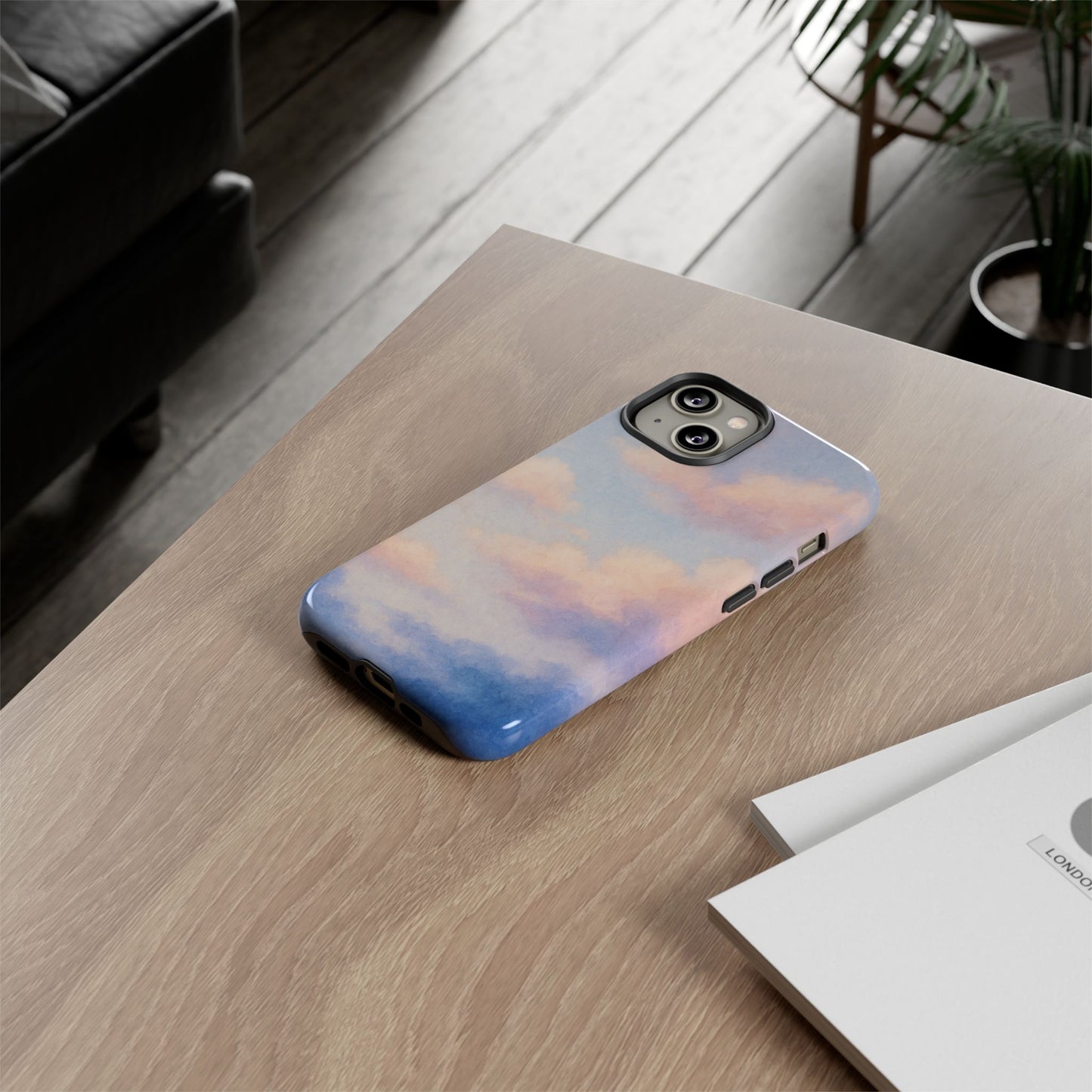 Sky Blue Cloud Phone Case, Tough Phone Cover, Aesthetic Cell Phone Accessory, Gift for Teen, Trendy Tech Protection