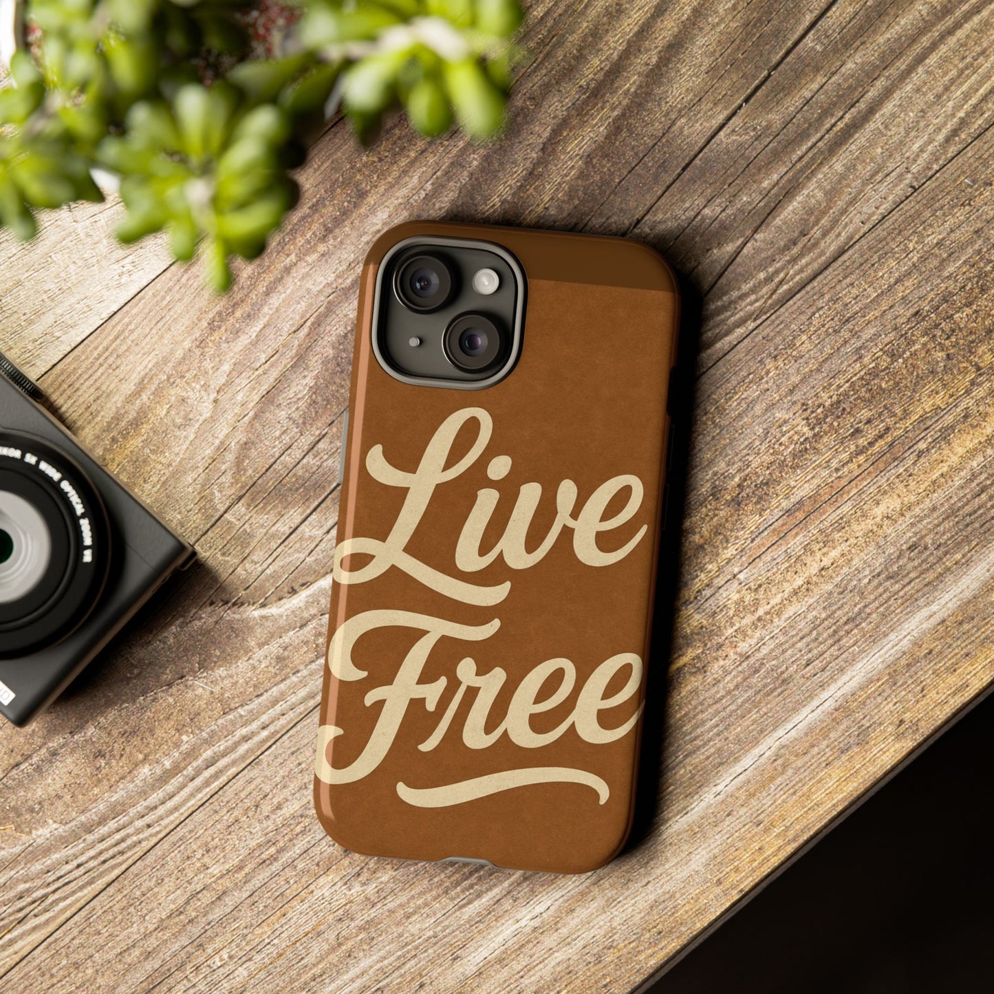 Live Free Phone Case, Tough Cases, Inspirational Phone Accessories, Gift for Adventurers, Customizable Design, Unique Tech Gifts