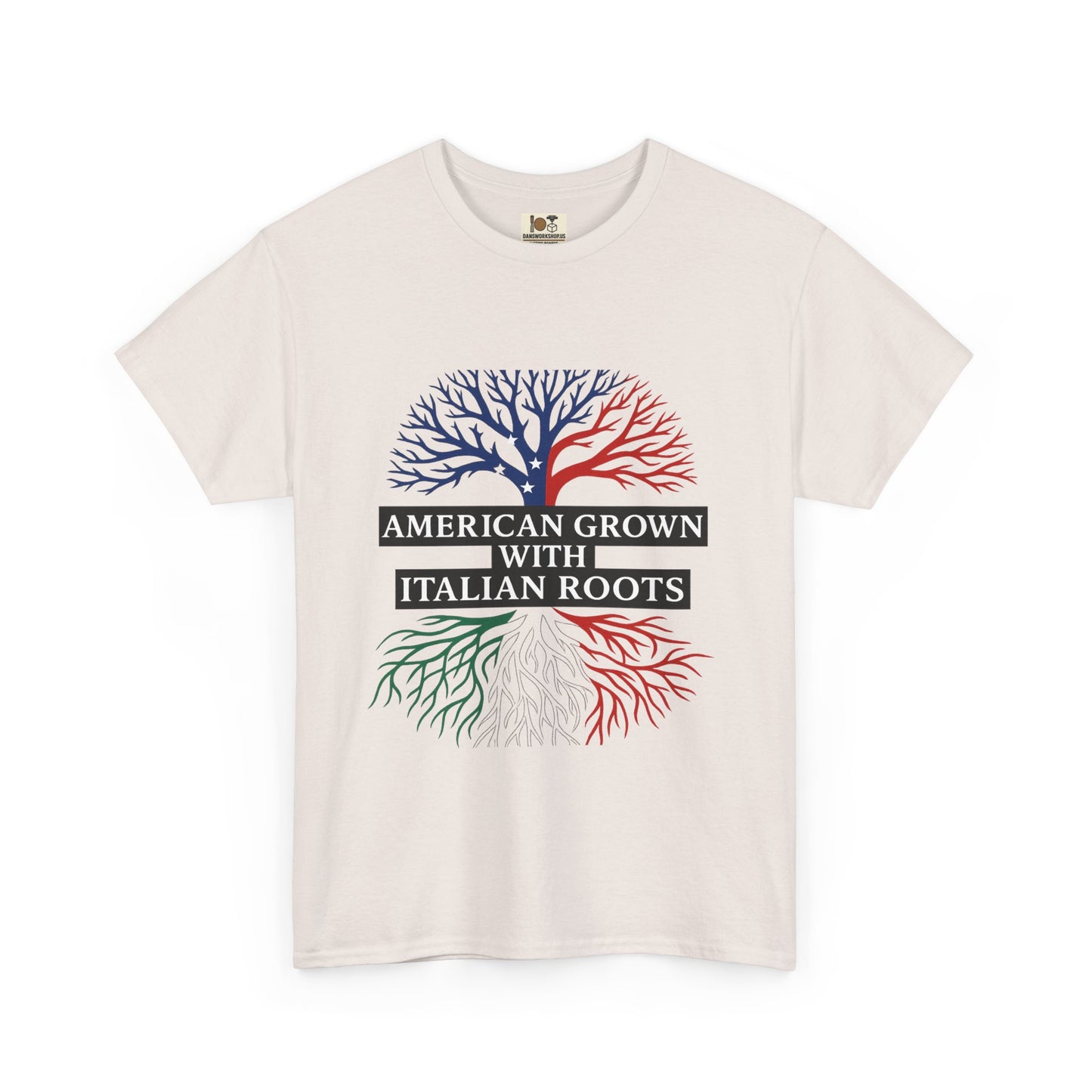 American Grown with Italian Roots Tee | Unisex Cotton Shirt, Heritage Gift, Family Reunion Apparel, Casual Wear, Patriotic Fashion