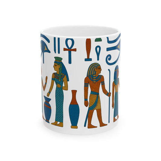 Ancient Egyptian Ceramic Mug, Art Deco Mug, Unique Coffee Cup, Gift for History Lovers, Home Decor, Egyptian
