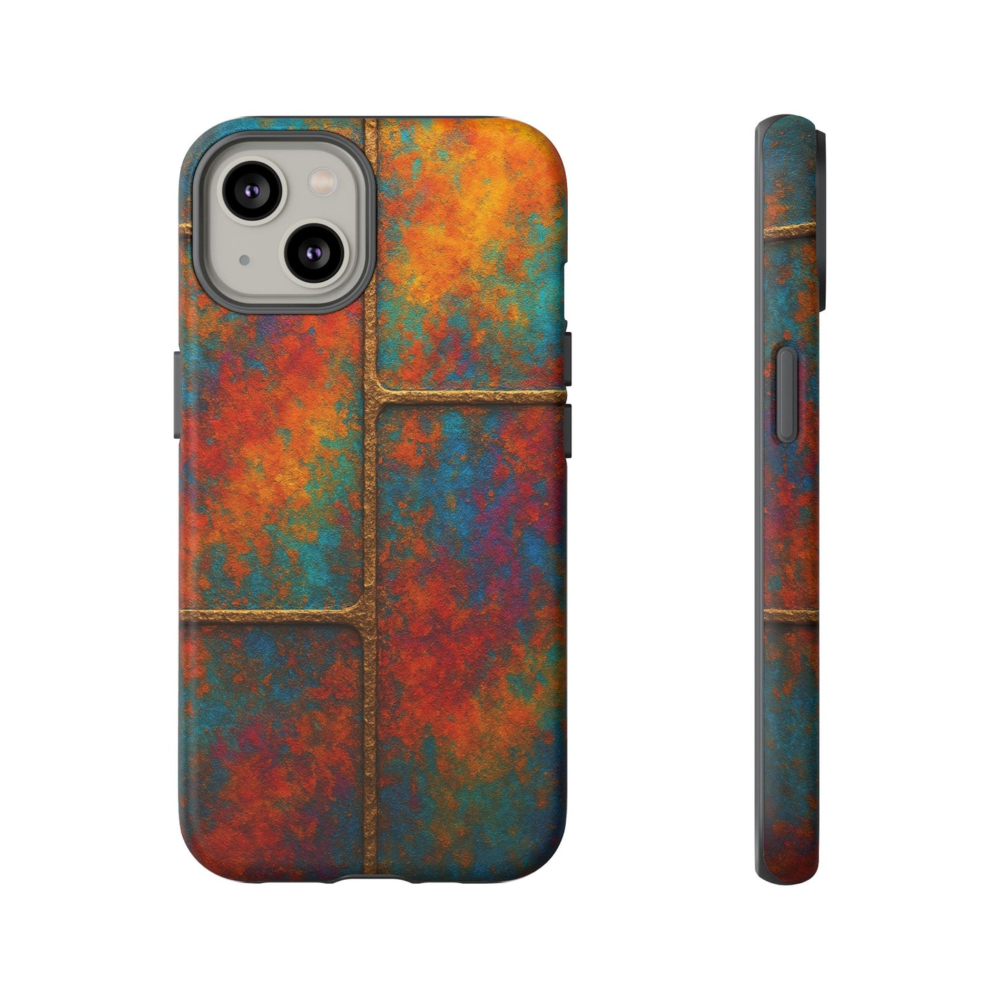 Colorful Textured Phone Case, Vibrant iPhone Cover, Tough Protective Shell, Unique Mobile Accessory, Artisan Phone Protection