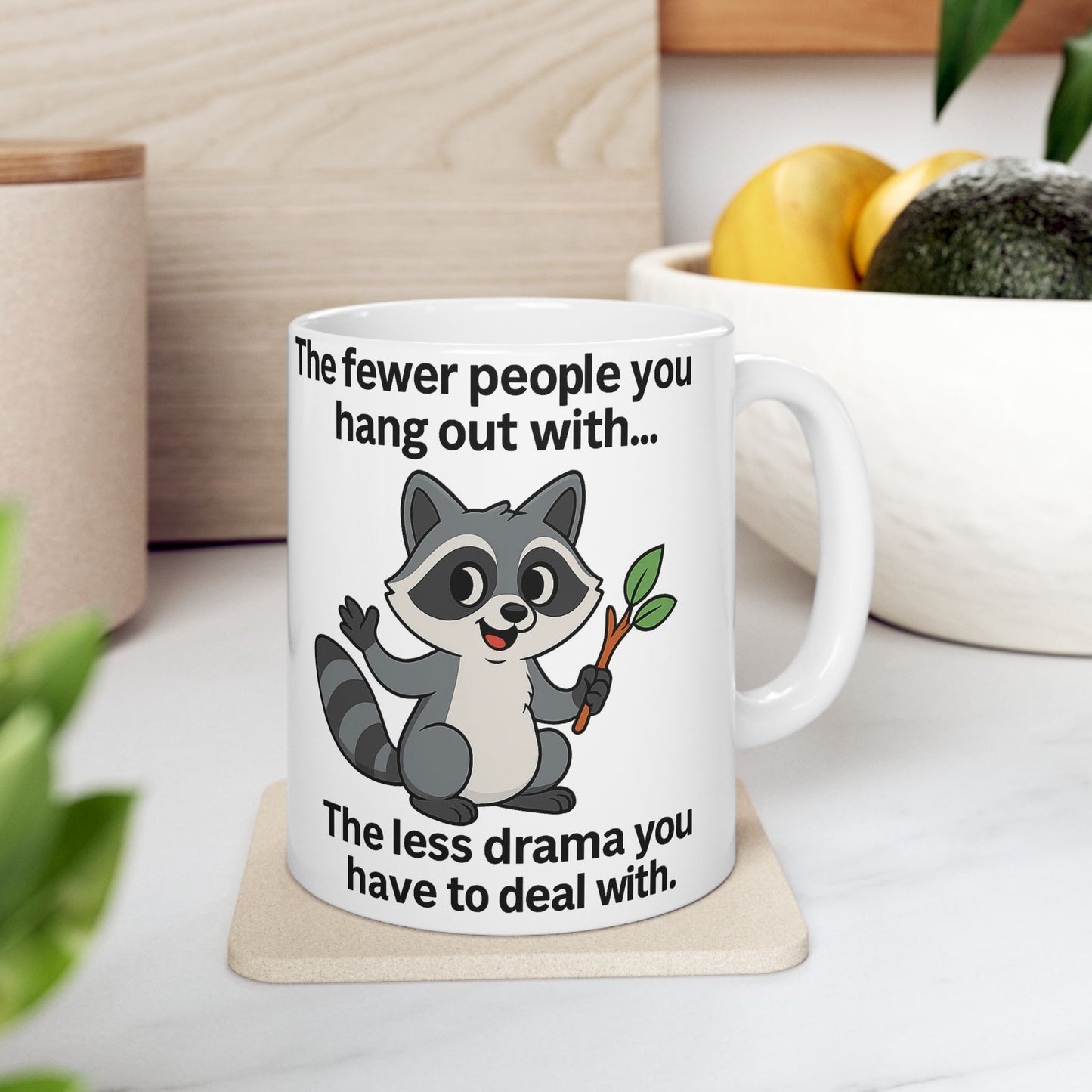 Punny Panda Ceramic Mug - 11oz & 15oz, Cute Animal Gifts, Funny Coffee Mug, Humor for Friends, Office Mug, Unique Tea Cup, raccoon