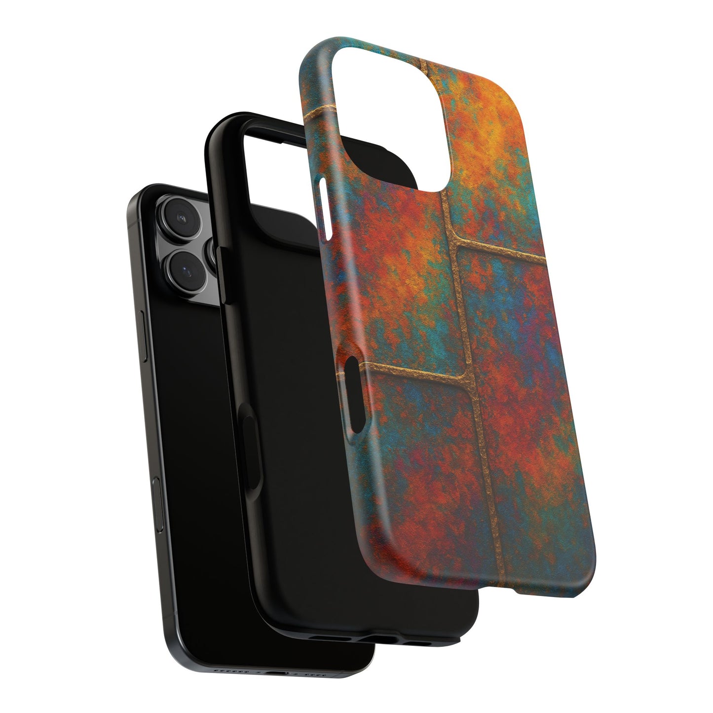 Colorful Textured Phone Case, Vibrant iPhone Cover, Tough Protective Shell, Unique Mobile Accessory, Artisan Phone Protection
