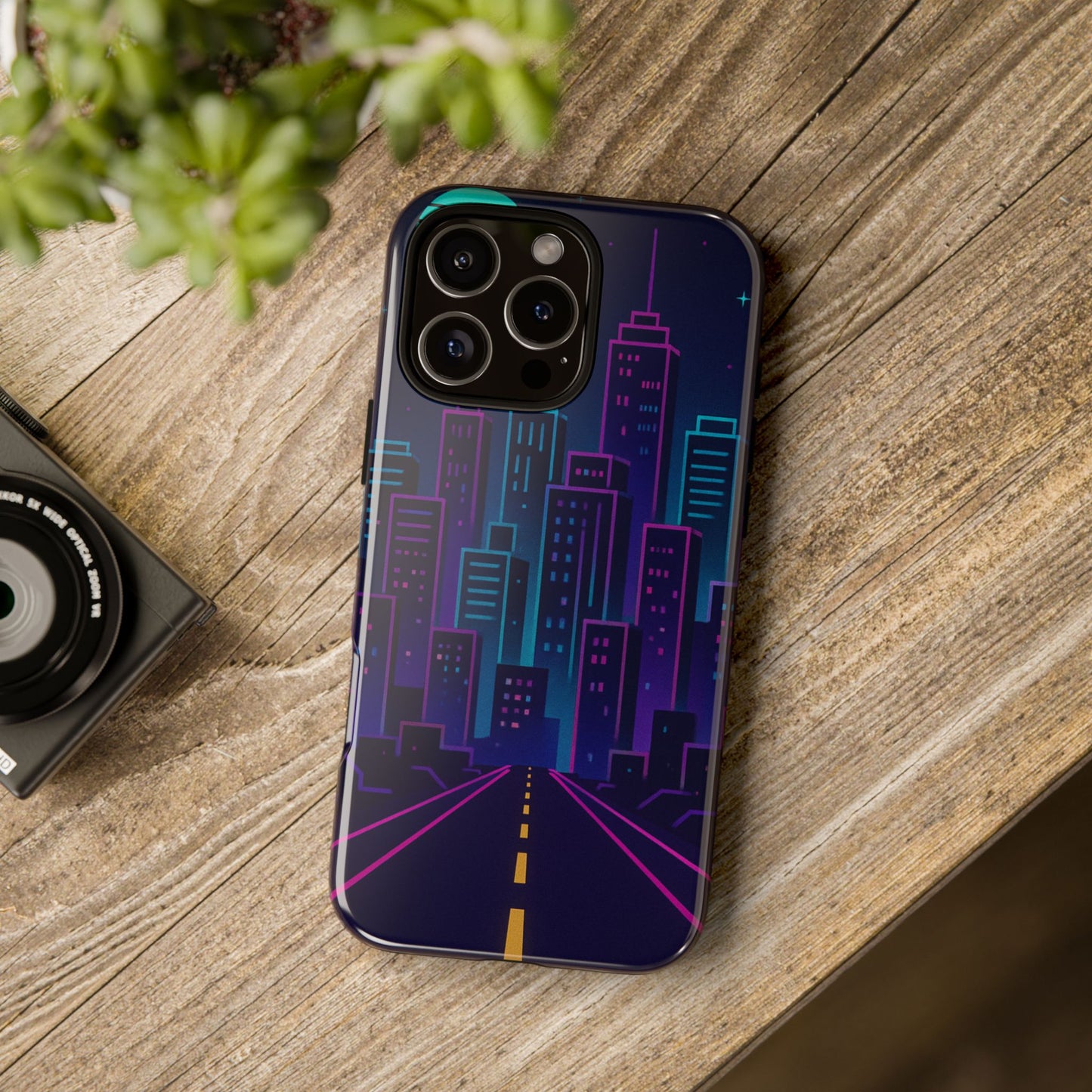Cityscape Phone Case, Tough Cases, Urban Style, Nighttime Vibe, Phone Cover, Gift for City Lovers, Modern Design
