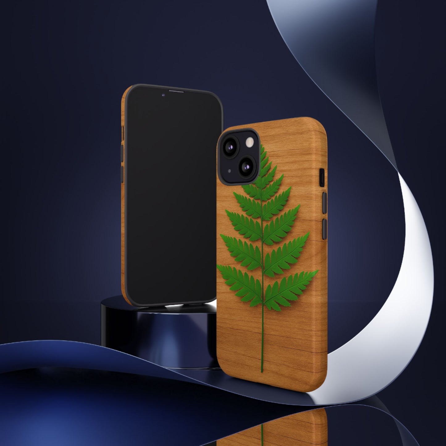 Wooden Fern Phone Case - Eco-Friendly Tough Cases for Nature Lovers, Unique Gift, Customizable Design, Nature-Themed Accessories
