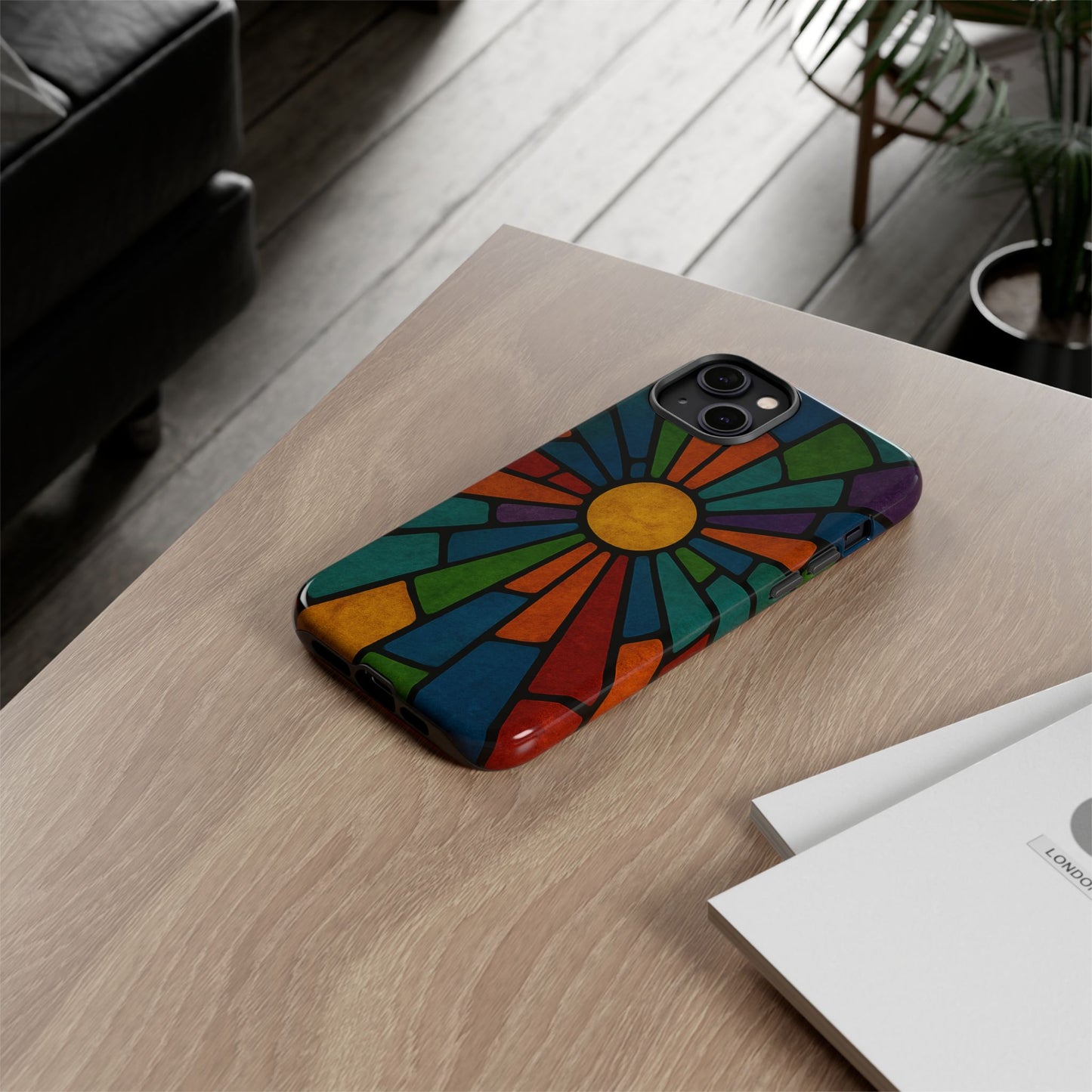 Colorful Stained Glass Phone Case, Tough Cases, Artistic Phone Cover, Vibrant Mobile Accessory, Unique Gift for Art Lovers