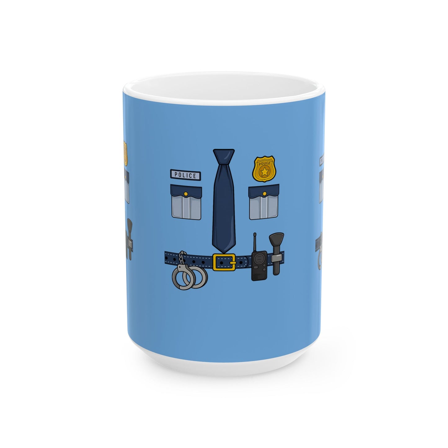 Police-Themed Ceramic Mug: Law Enforcement Gift, Cop Appreciation, Blue Line Support, Funny Police Coffee Cup, Officer Present