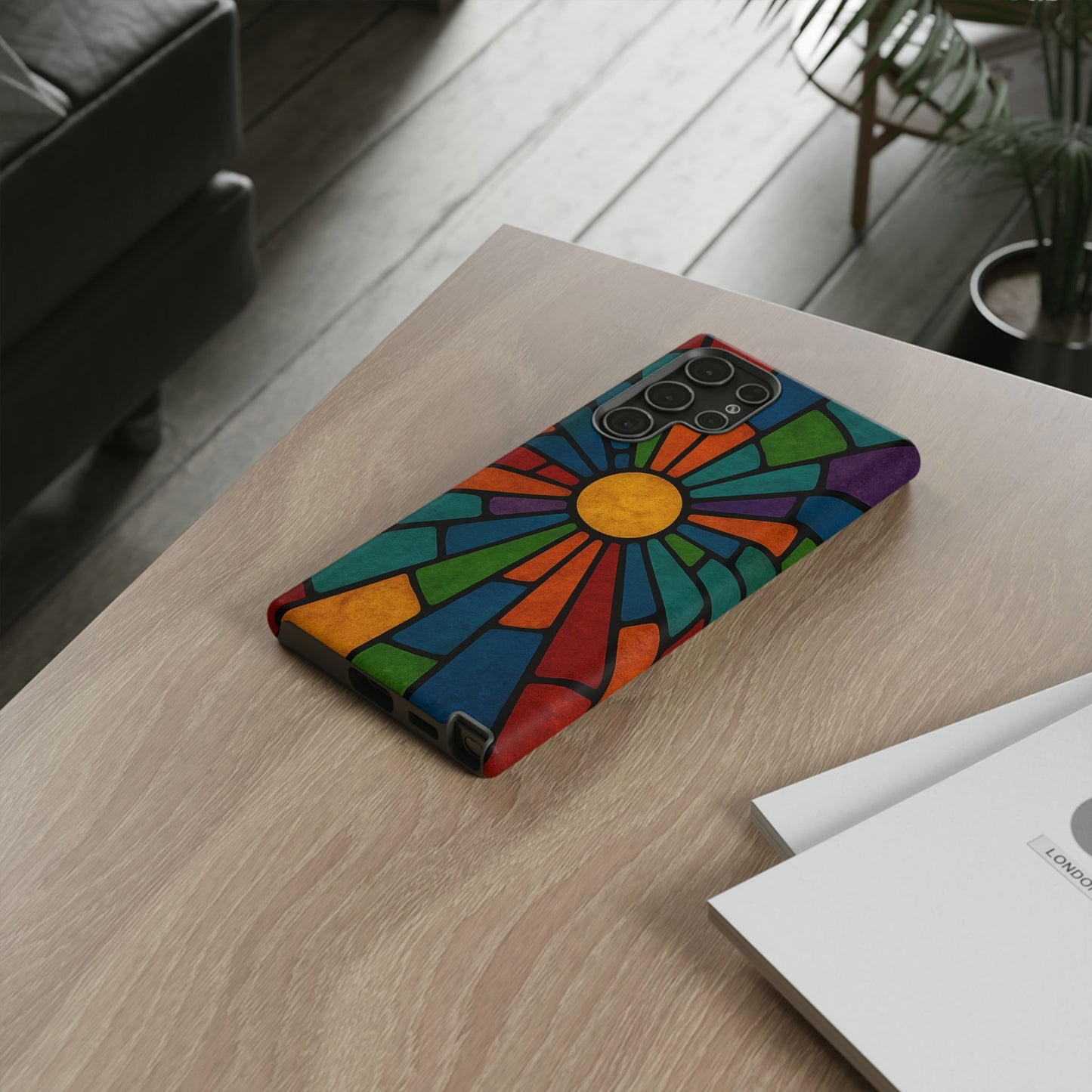 Colorful Stained Glass Phone Case, Tough Cases, Artistic Phone Cover, Vibrant Mobile Accessory, Unique Gift for Art Lovers