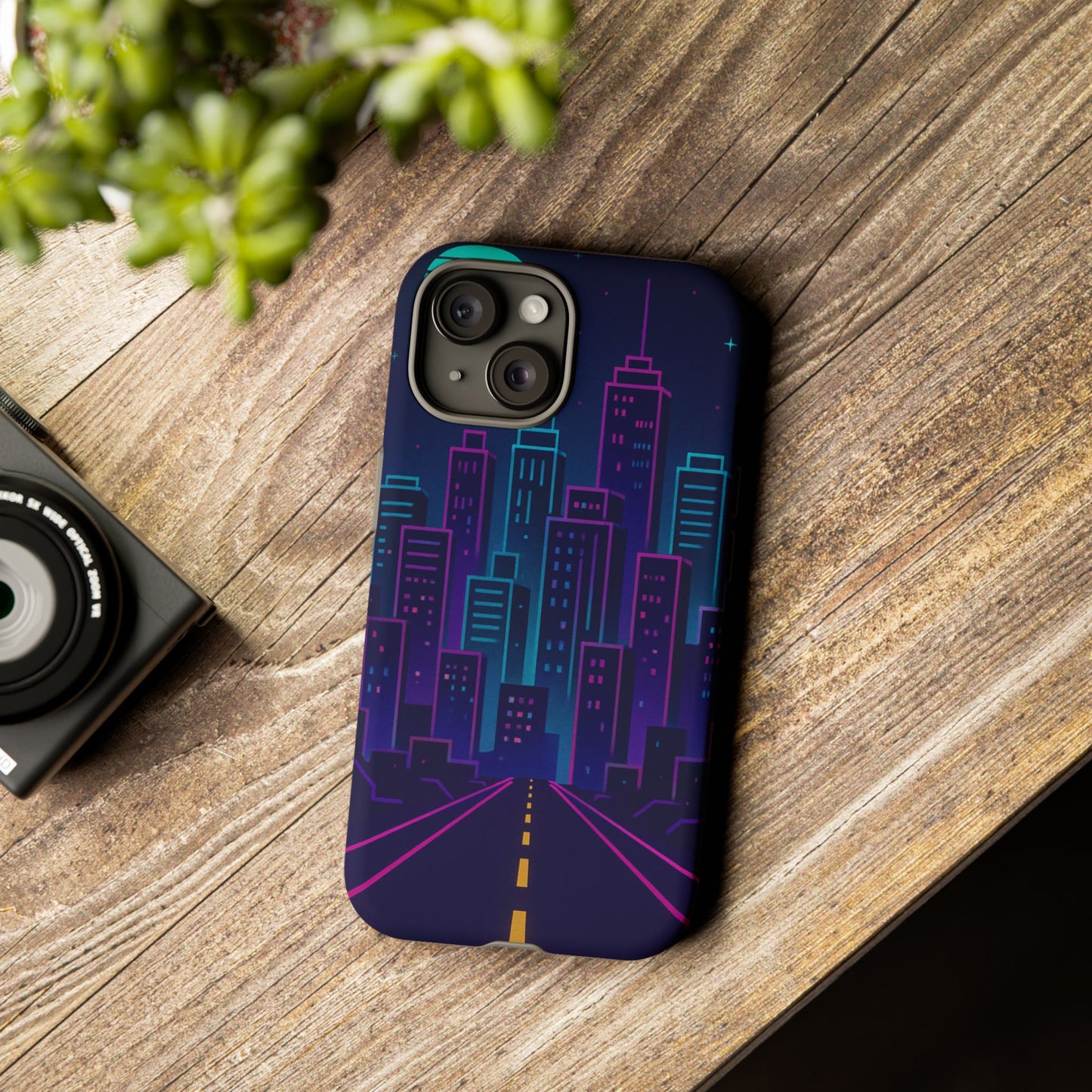 Cityscape Phone Case, Tough Cases, Urban Style, Nighttime Vibe, Phone Cover, Gift for City Lovers, Modern Design