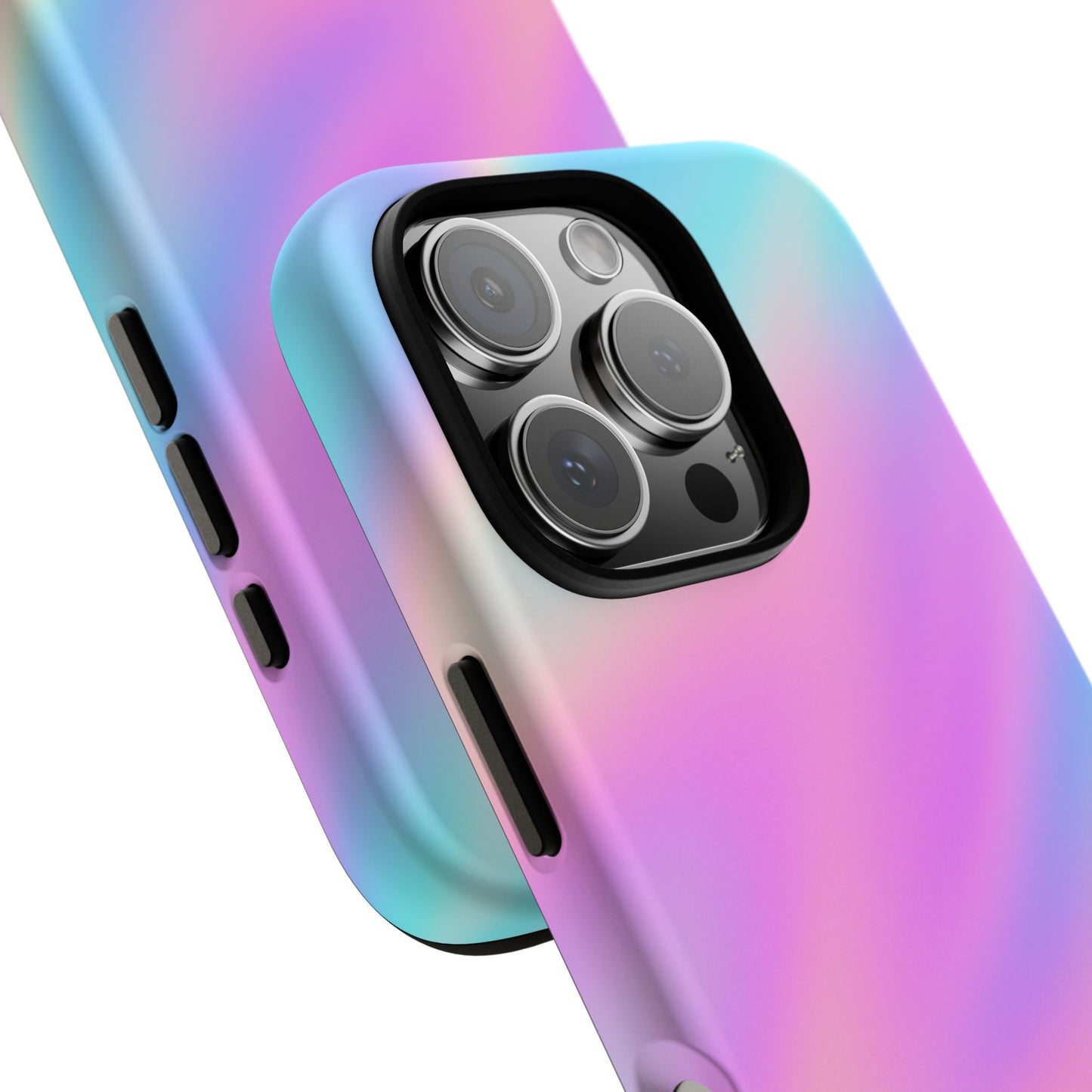 Colorful Holographic Phone Case, Tough Cases for iPhone, Trendy Phone Cover, Unique Gift for Her, Pastel Phone Accessory