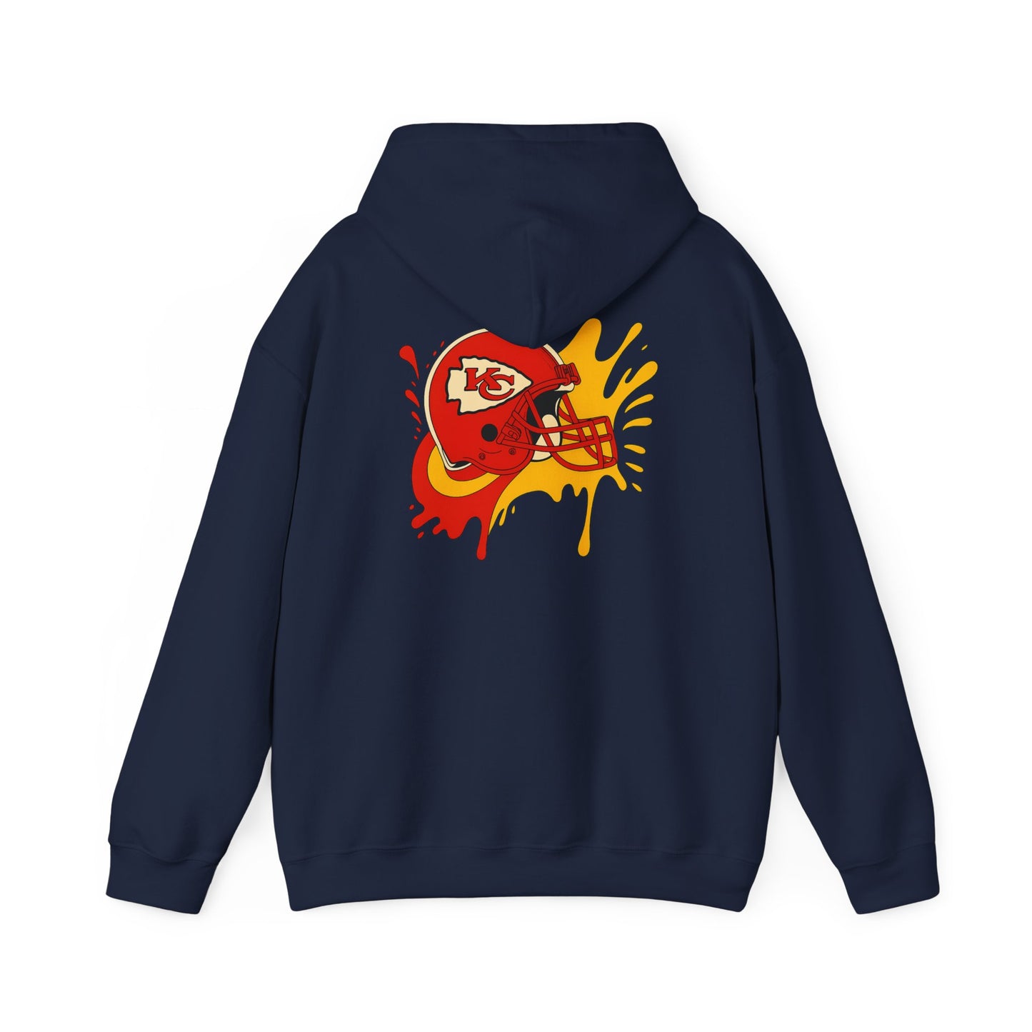 Sporty Graffiti Hoodie for Chiefs Fans, Versatile Streetwear, Perfect Gift for Game Day, Fashionable Fall Layer, Unisex Heavy Blend