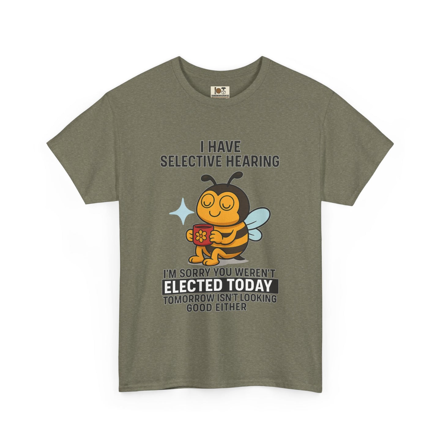 Funny Bee Selective Hearing Tee, Humorous T-Shirt for Adults, Gifts for Bee Lovers, Birthday, Funny Gift, Casual Wear