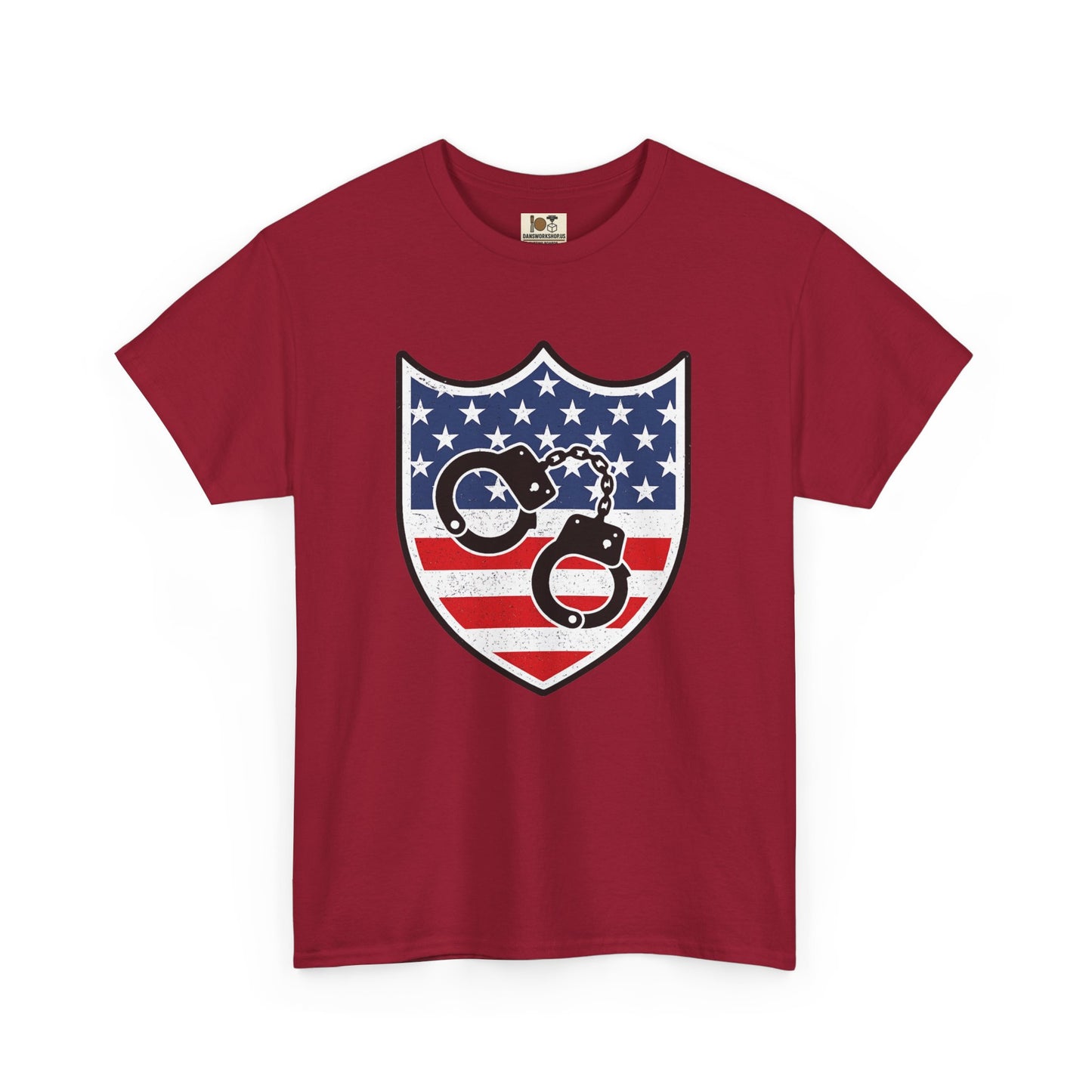 Patriotic Cycle Tee - Unisex Heavy Cotton Shirt, USA Flag Design, Biker Gift, Independence Day Apparel, Casual Wear