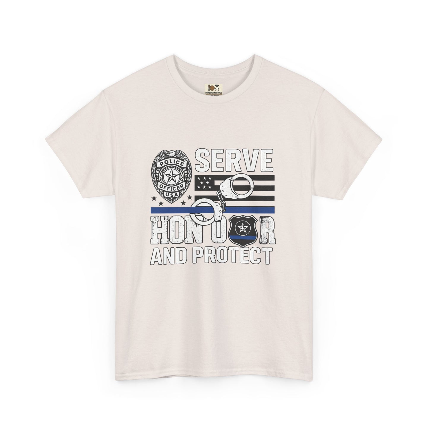 Honor and Protect Tee, Unisex Cotton T-Shirt for Police Support, Serve and Honor Shirt, Gift for Officers, Law Enforcement Apparel