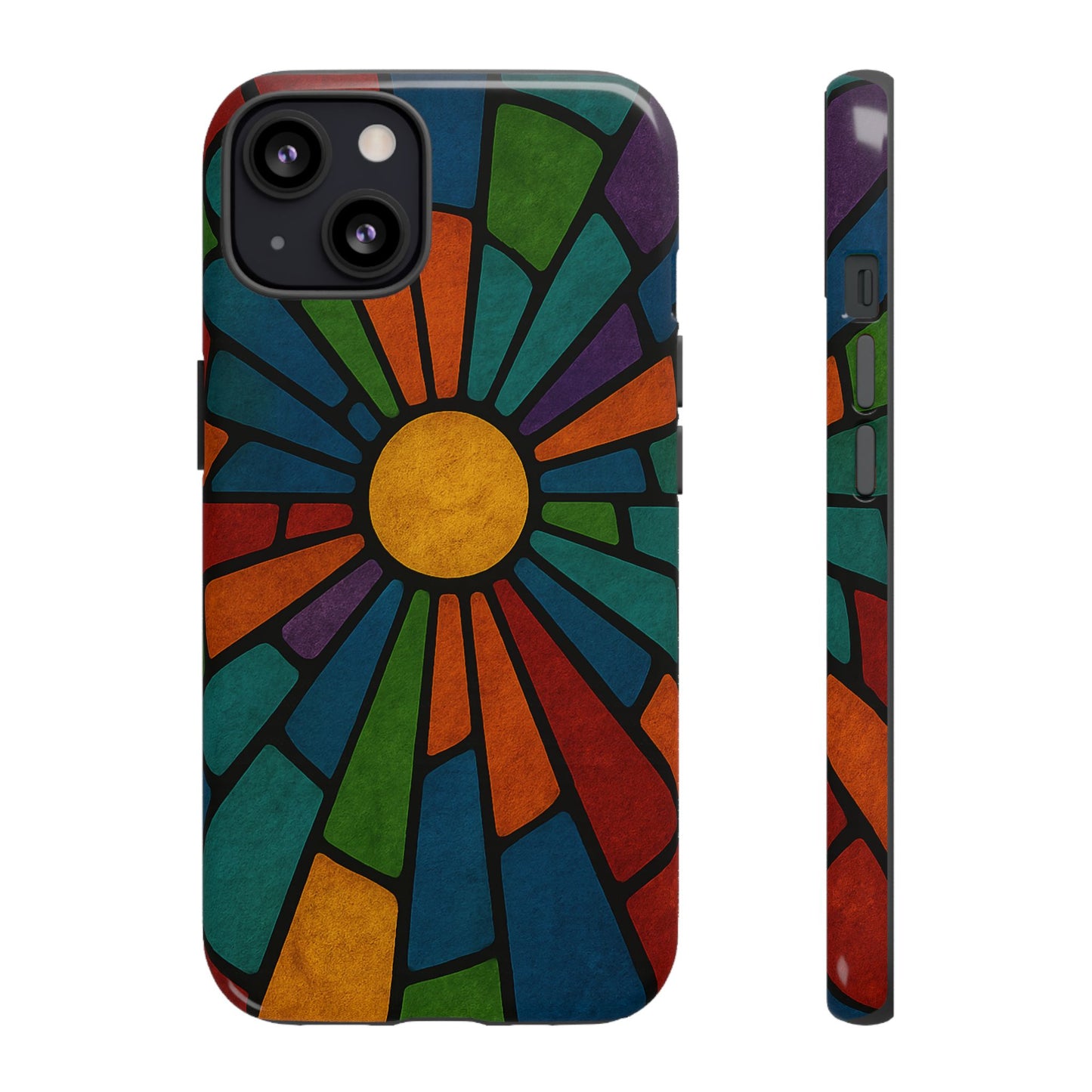 Colorful Stained Glass Phone Case, Tough Cases, Artistic Phone Cover, Vibrant Mobile Accessory, Unique Gift for Art Lovers