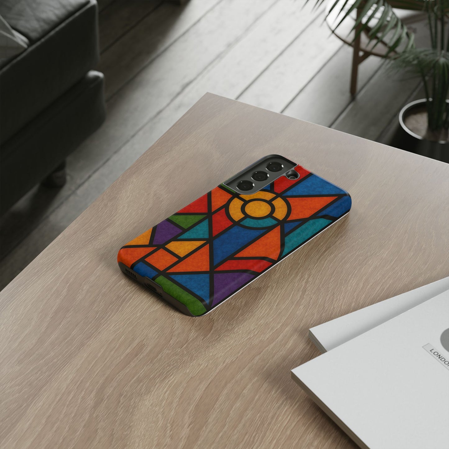 Colorful Stained Glass Phone Case, Artistic Phone Cover, Vibrant Protective Case, Unique Gift for Art Lovers, Stylish Smartphone Accessory