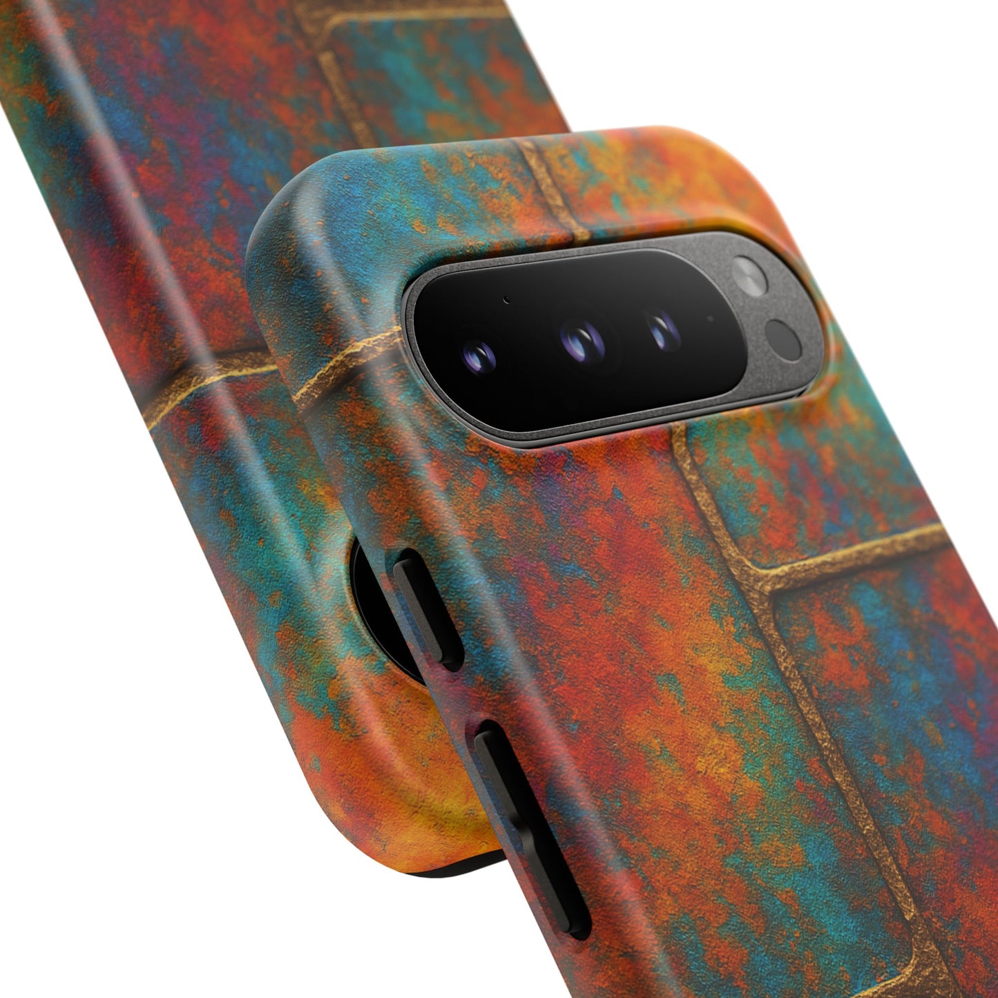 Colorful Textured Phone Case, Vibrant iPhone Cover, Tough Protective Shell, Unique Mobile Accessory, Artisan Phone Protection