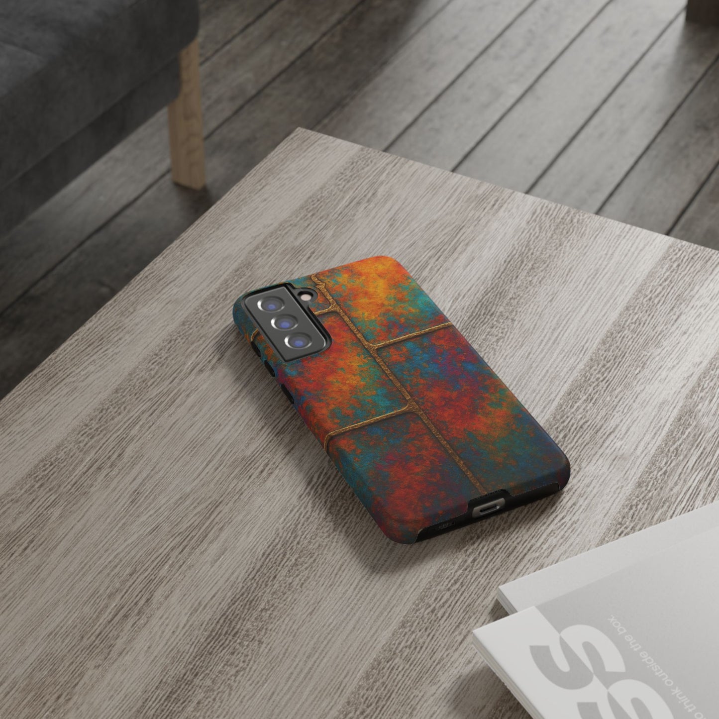 Colorful Textured Phone Case, Vibrant iPhone Cover, Tough Protective Shell, Unique Mobile Accessory, Artisan Phone Protection
