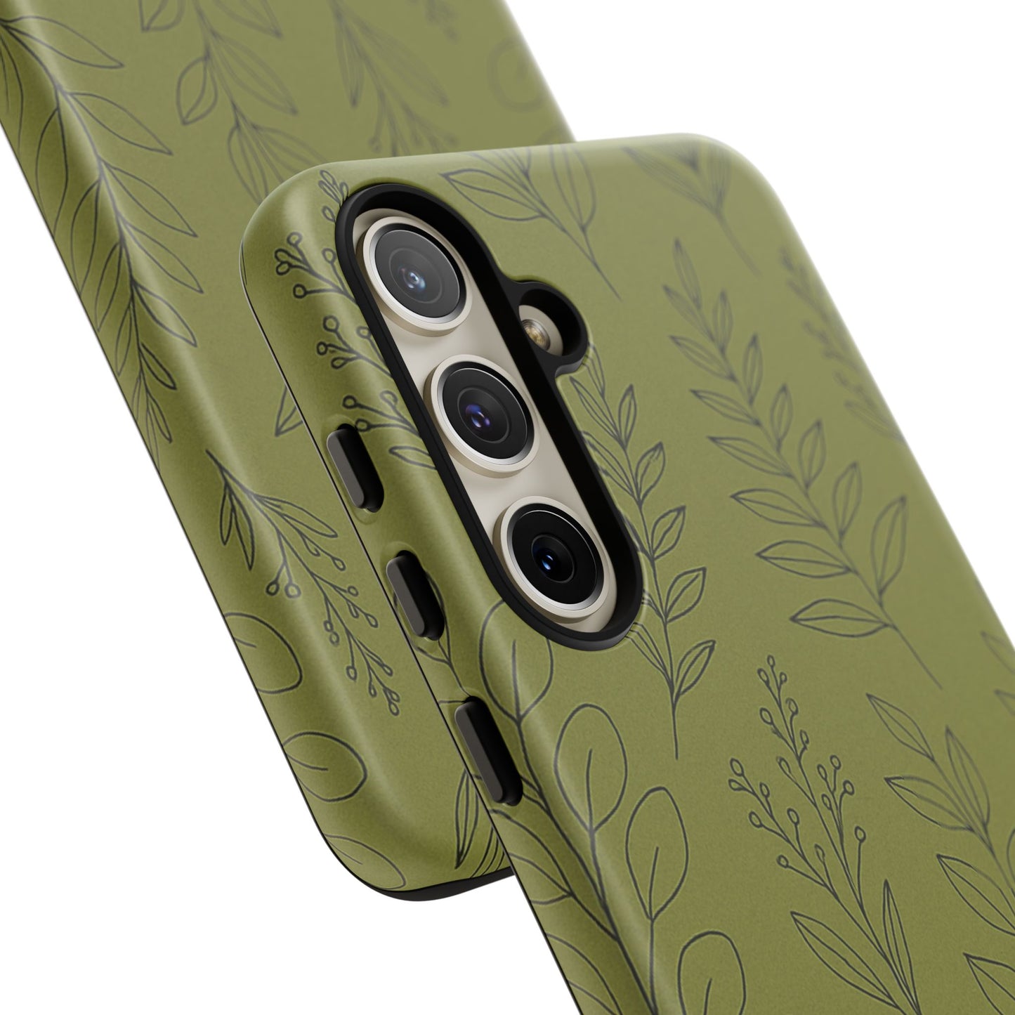 Stylish Phone Case, Botanical Design, Tough Phone Cover, Green Floral Case, Nature Inspired Gift, Eco-Friendly Accessory