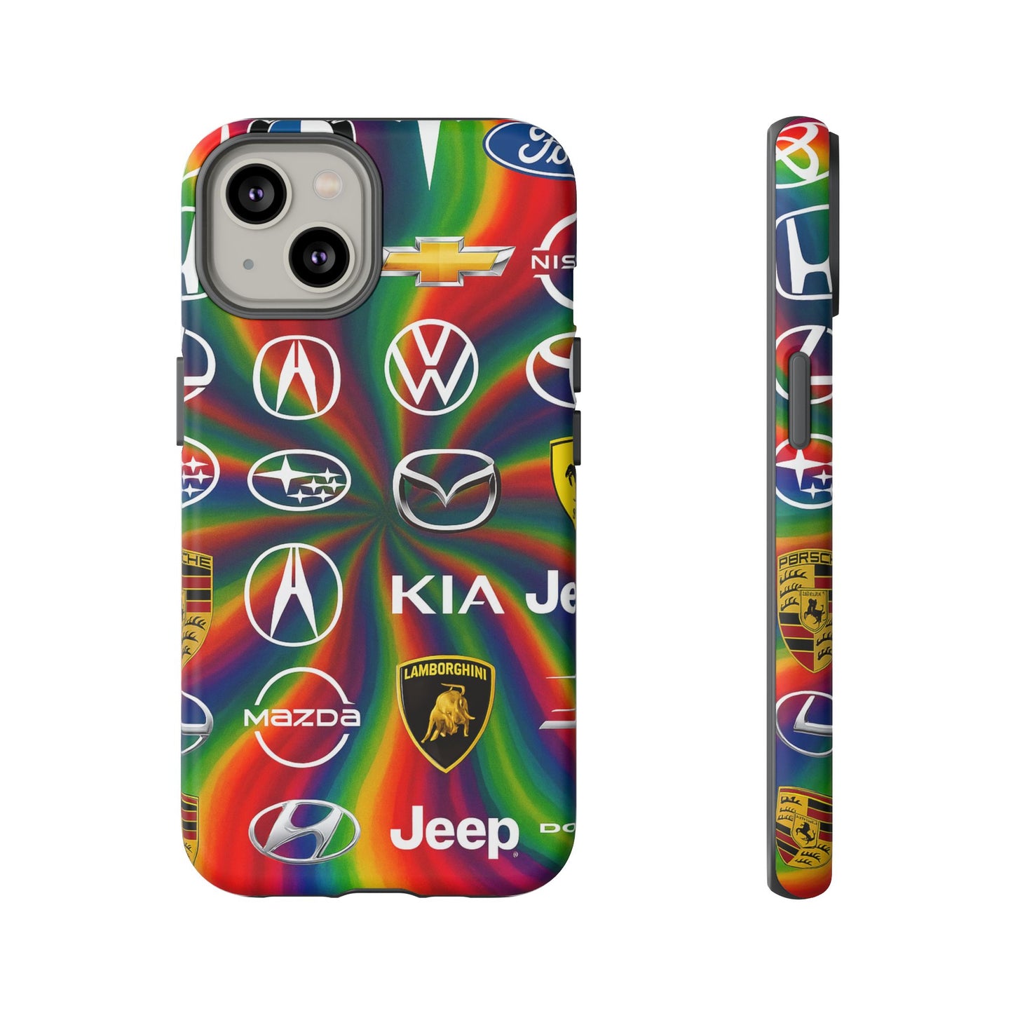Colorful Car Logos Phone Case - Vibrant Tough Cases for Auto Enthusiasts, Unique Gift for Birthdays, Car Events, and Holidays