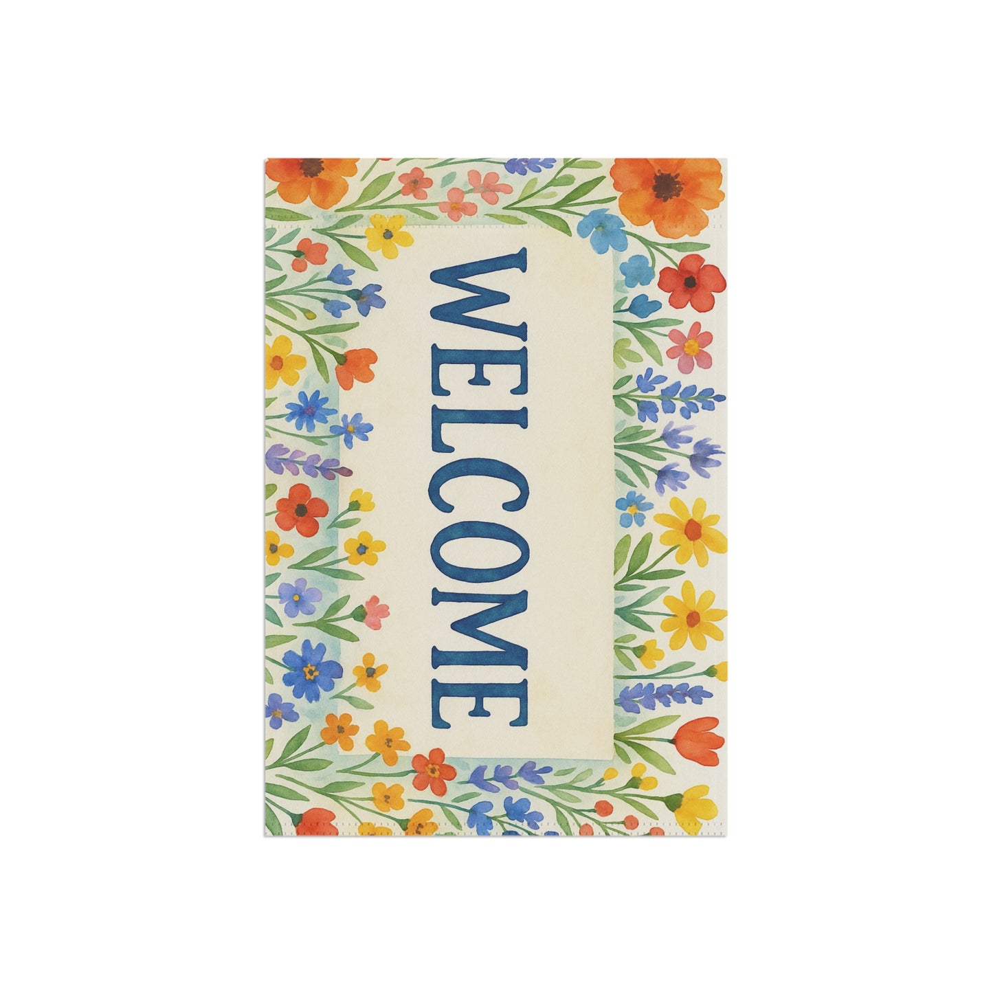Cheerful Floral Welcome Banner, Garden Decor, Home Entrance Sign, Spring Decor, Outdoor Living, Housewarming Gift