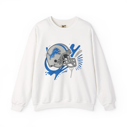 Detroit Lions Sweatshirt, Unisex Heavy Blend Crewneck, Game Day Apparel, Sports Fan Gift, NFL Team Merchandise, Casual Comfort