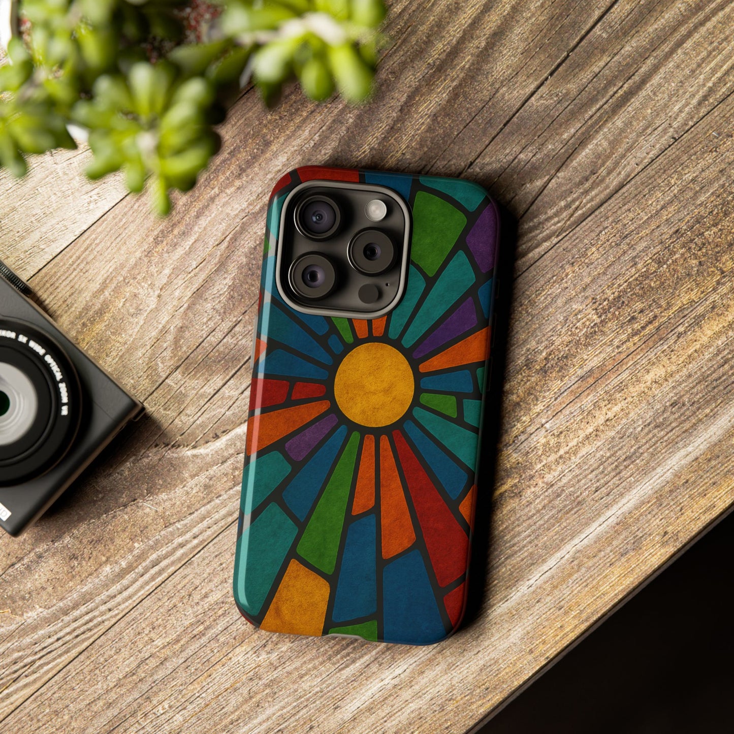 Colorful Stained Glass Phone Case, Tough Cases, Artistic Phone Cover, Vibrant Mobile Accessory, Unique Gift for Art Lovers