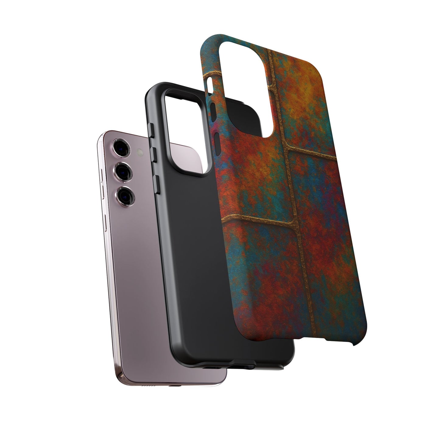 Colorful Textured Phone Case, Vibrant iPhone Cover, Tough Protective Shell, Unique Mobile Accessory, Artisan Phone Protection