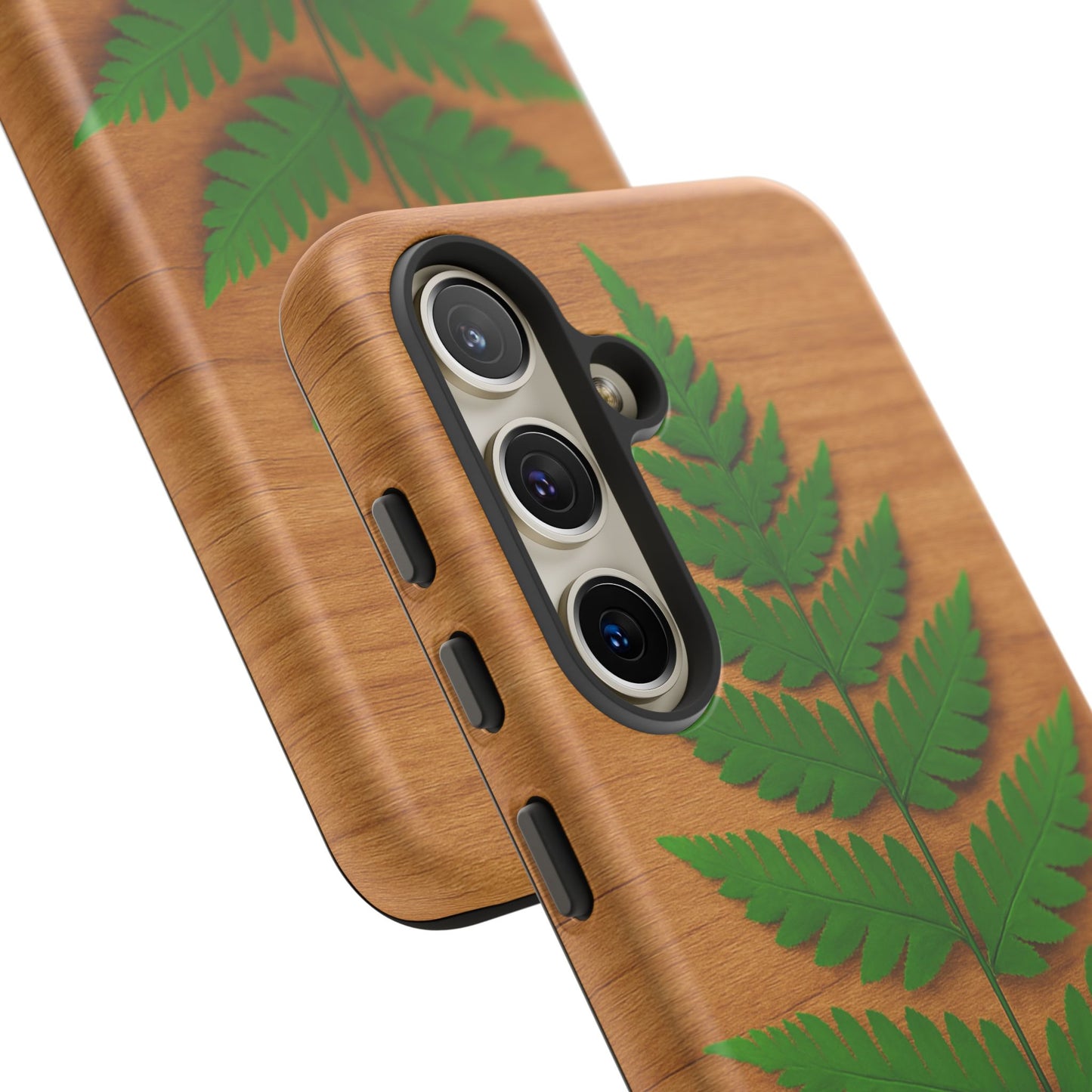 Wooden Fern Phone Case - Eco-Friendly Tough Cases for Nature Lovers, Unique Gift, Customizable Design, Nature-Themed Accessories