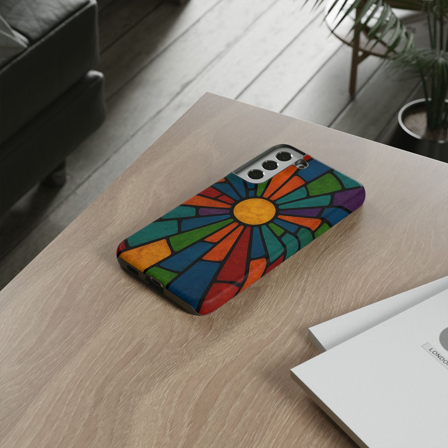 Colorful Stained Glass Phone Case, Tough Cases, Artistic Phone Cover, Vibrant Mobile Accessory, Unique Gift for Art Lovers