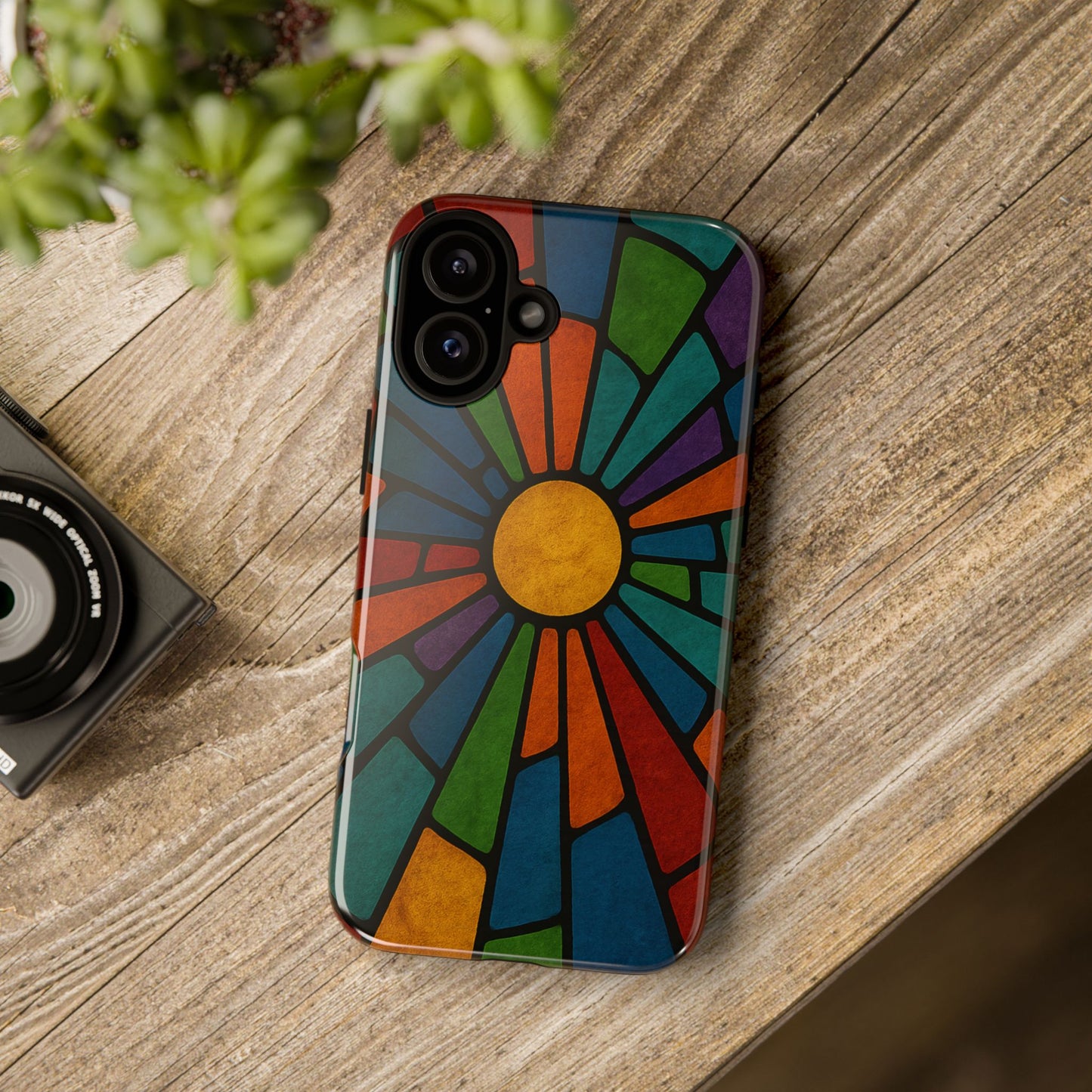 Colorful Stained Glass Phone Case, Tough Cases, Artistic Phone Cover, Vibrant Mobile Accessory, Unique Gift for Art Lovers